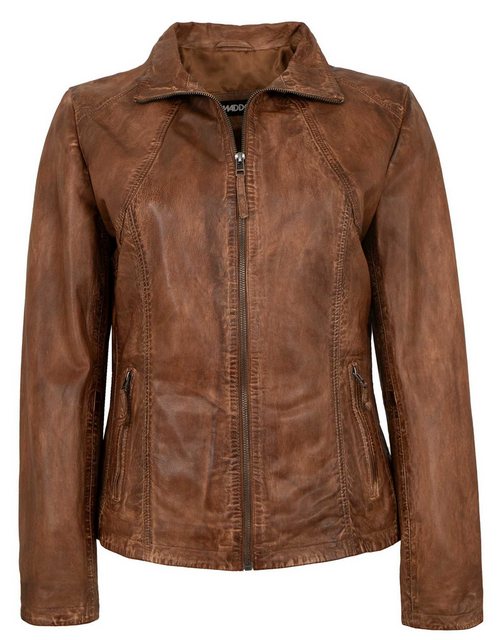 Maddox Lederjacke Diana MADDOX - Damen Lederjacke Lammnappa dunkelcognac an günstig online kaufen