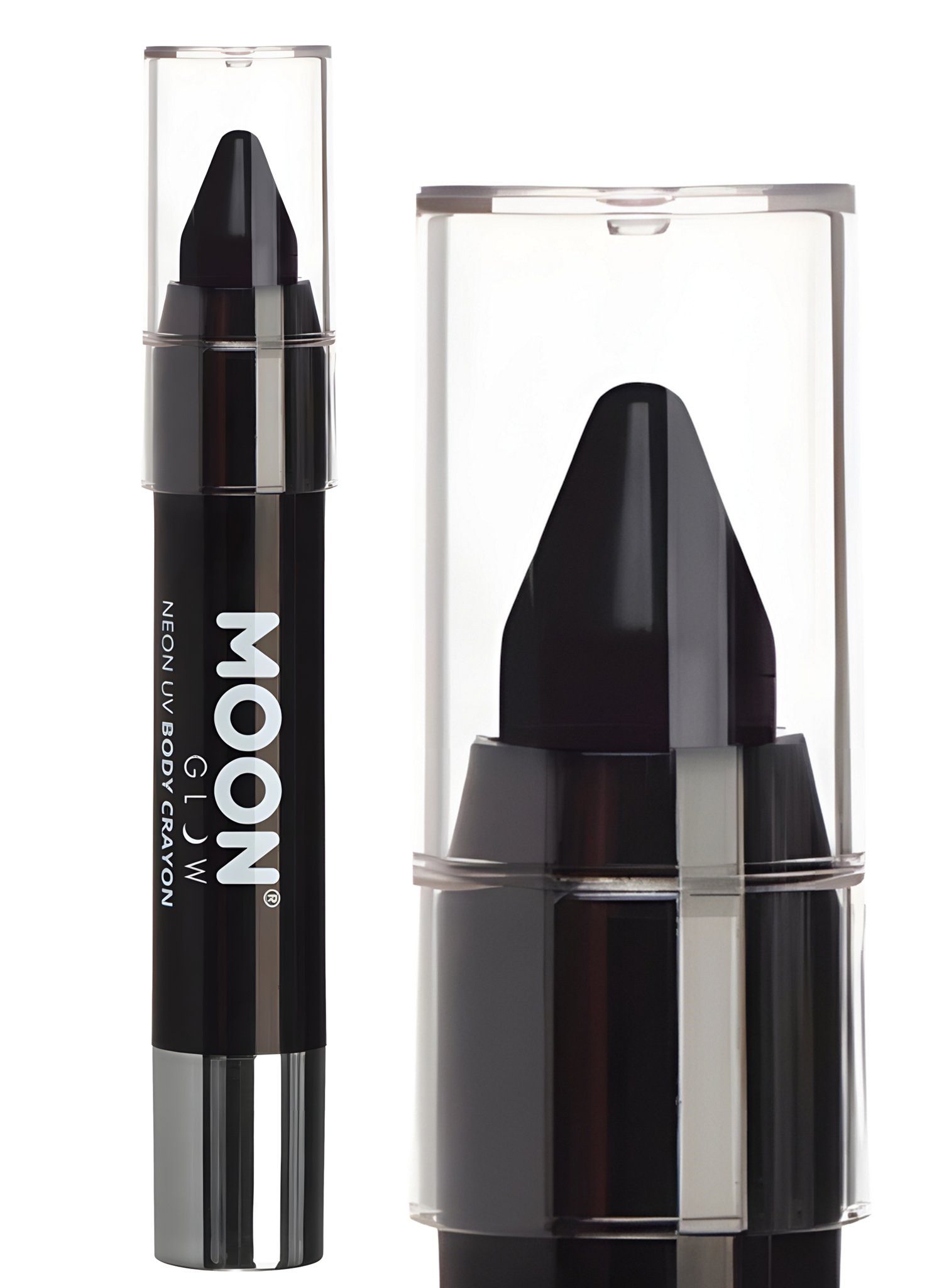 Smiffys Theaterschminke Moon Glow – Pastell Neon UV Schminkstift schwarz, Unter Schwarzlicht leuchtende, helle Pastellfarbe für Körper und Ges