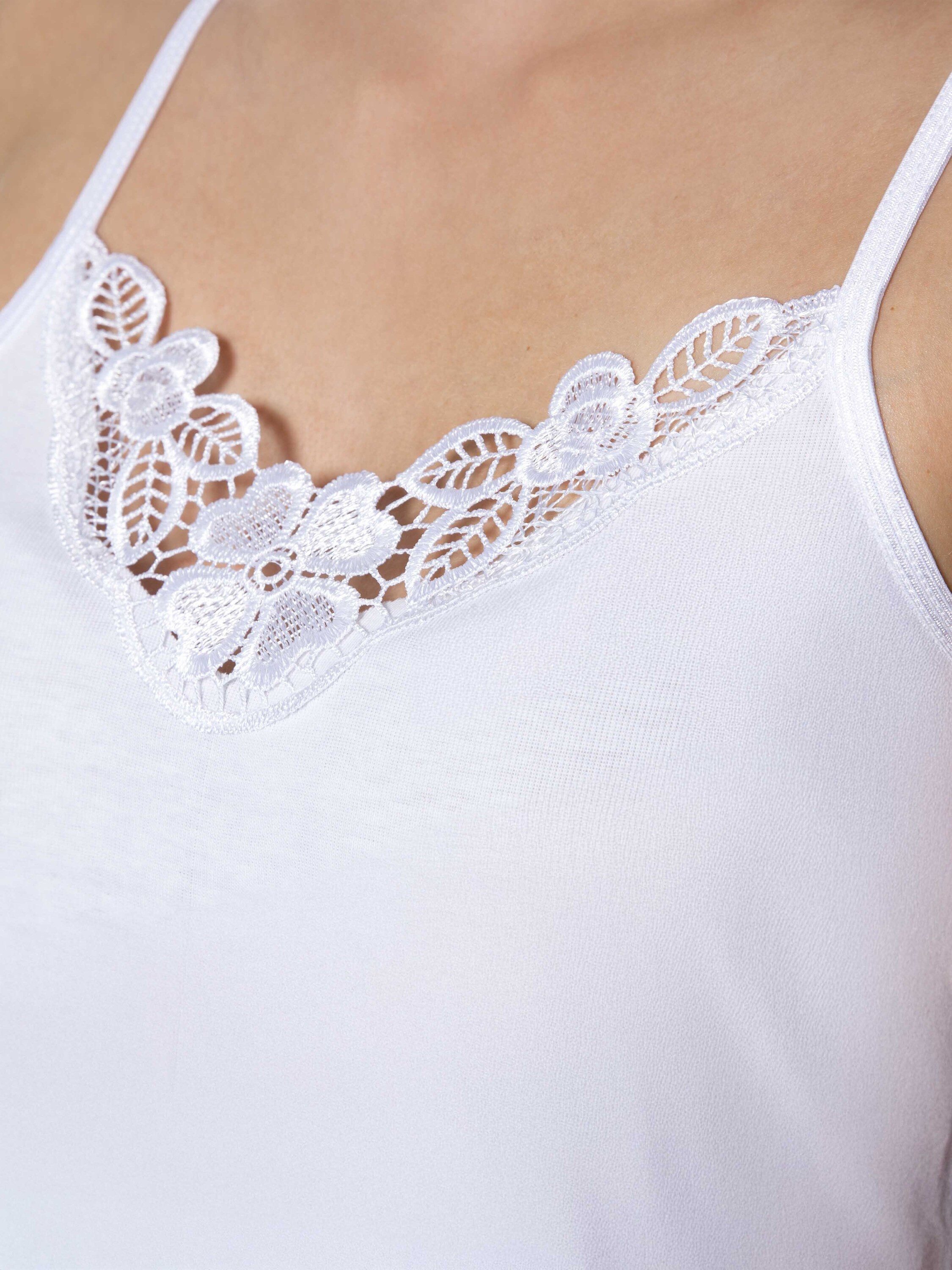 Yenita® Unterhemd (4-St) aus Baumwolle mit schöner Spitze