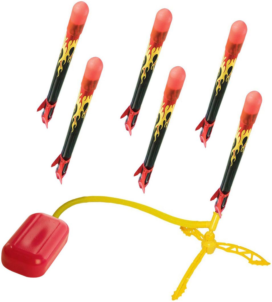 Stomp Rocket Spiel X-Treme, 6 Rockets, Luftdruckraketen-Outdoorspiel