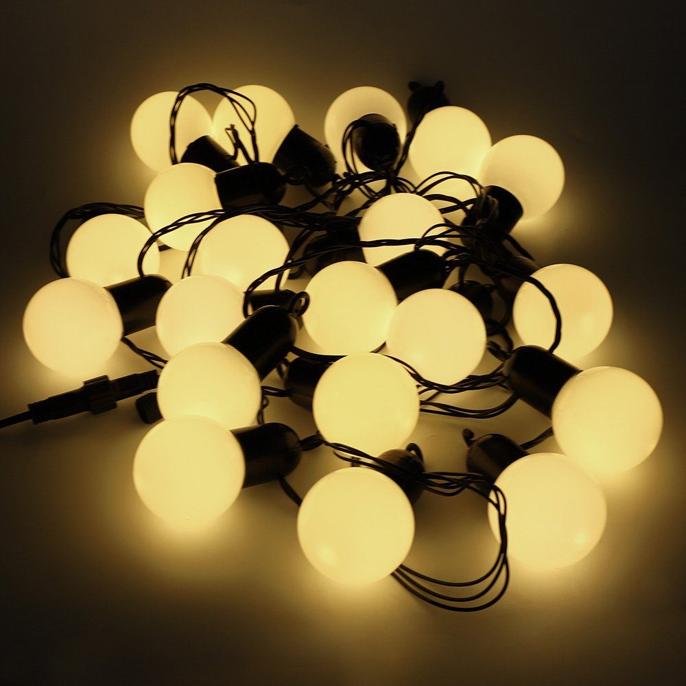 Rosnek Lichterkette »20 LED Glühbirnen, 4M/5M, G50,Batterie/Stecker,Außen  Garten Party Deko«
