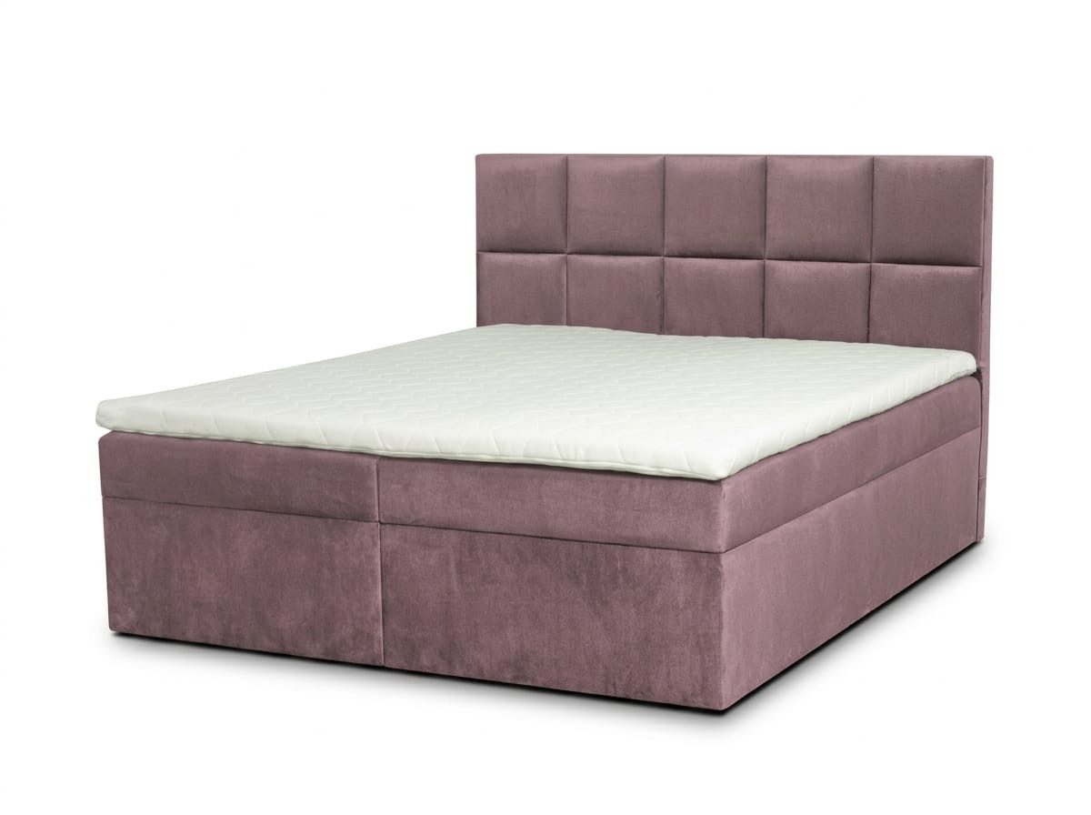 JVmoebel Boxspringbett Großes rosa Boxspringbett 200 × 200 mit Matratze und Stauraum, Made in Europa
