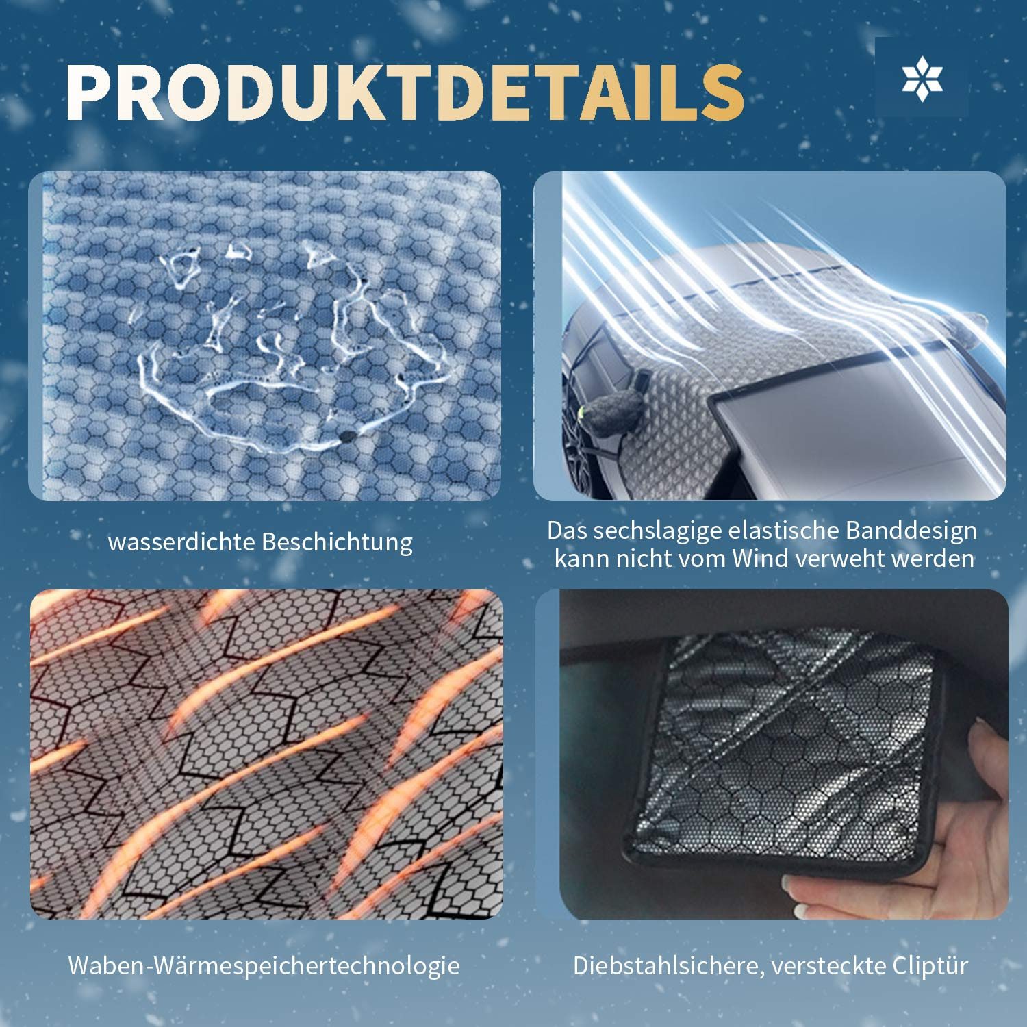 Refttenw Frontscheibenabdeckung Auto Frontscheibenabdeckung Winter,Scheibenabdeckung,Reflektierende