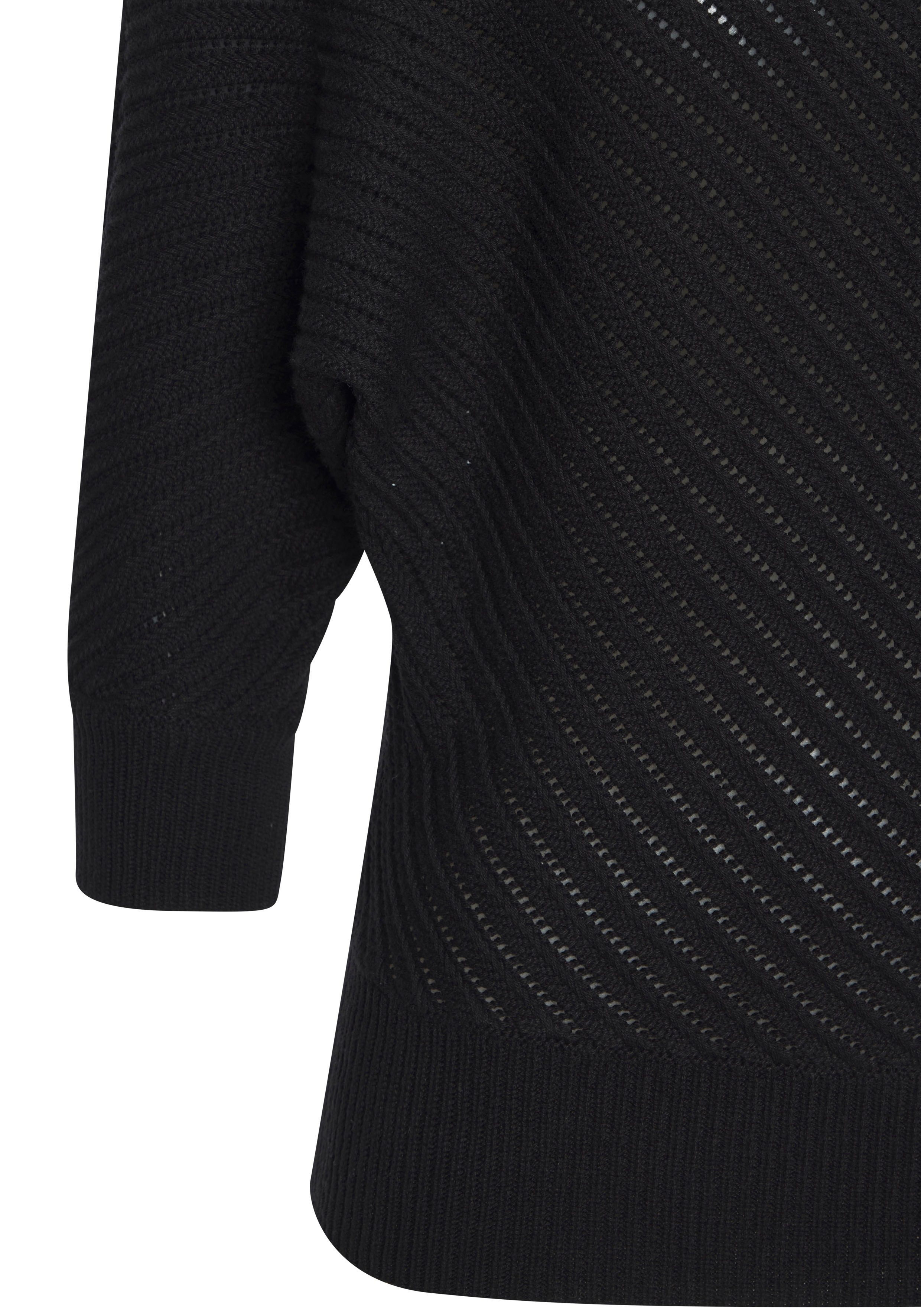 LASCANA 3/4 Arm-Pullover mit diagonalem Strickmuster