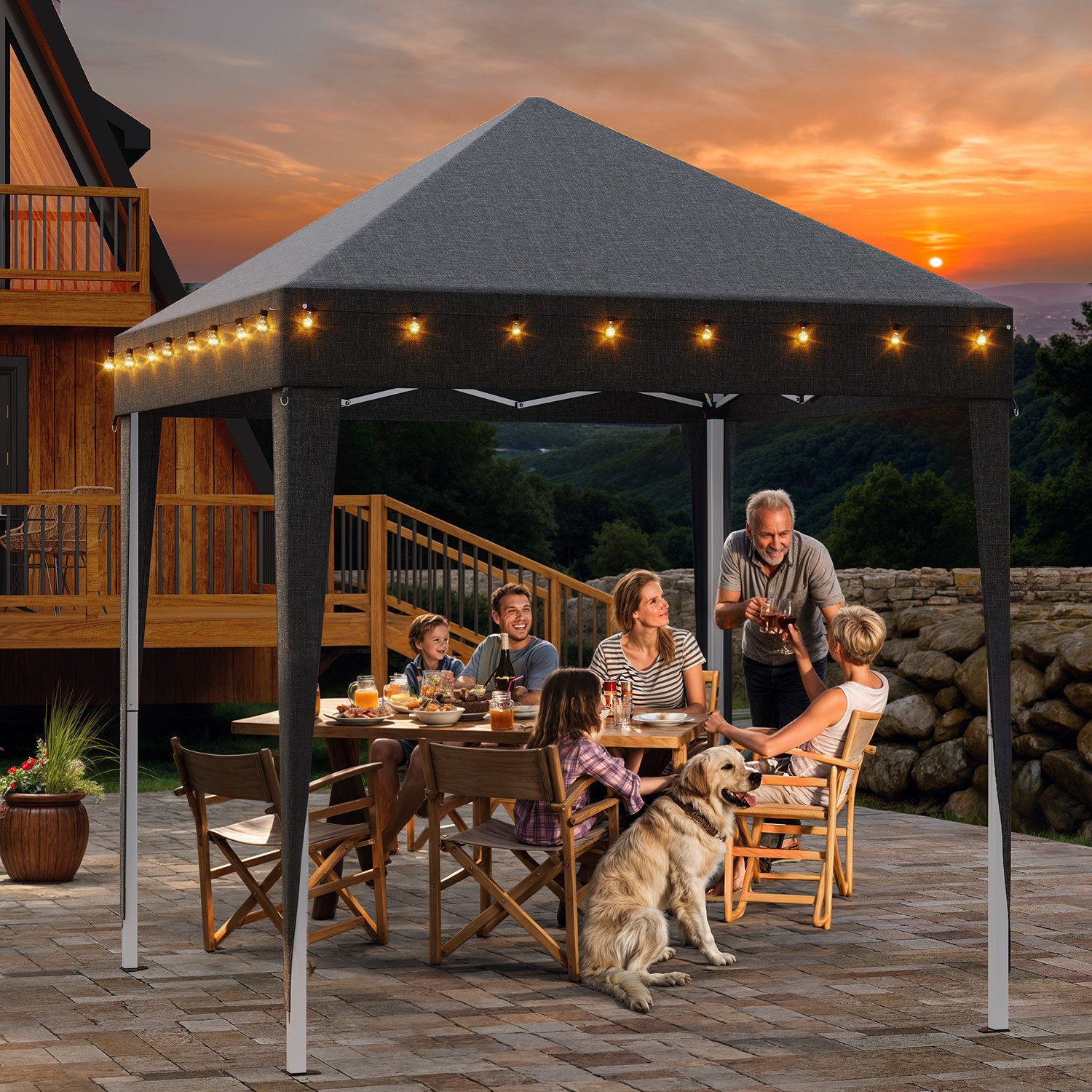 HOMALL Faltpavillon Faltbares Gartenzelt Gazebo 2*2/3*3 günstig online kaufen