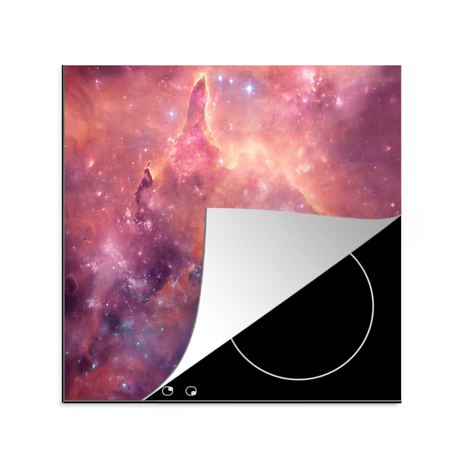 MuchoWow Herdblende-/Abdeckplatte Weltraum - Sterne - Universum, Vinyl, (1 tlg), 78x78 cm, Ceranfeldabdeckung, Arbeitsplatte für küche