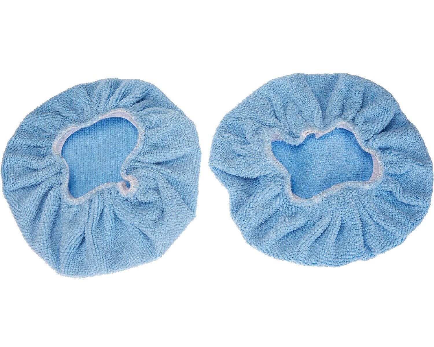 Cartrend Polierpad 2x Set Polierhaube Mikrofaser 180mm hellblau, Polierhauben Polierscheibe Ersatzhauben für 18cm Poliermaschinen