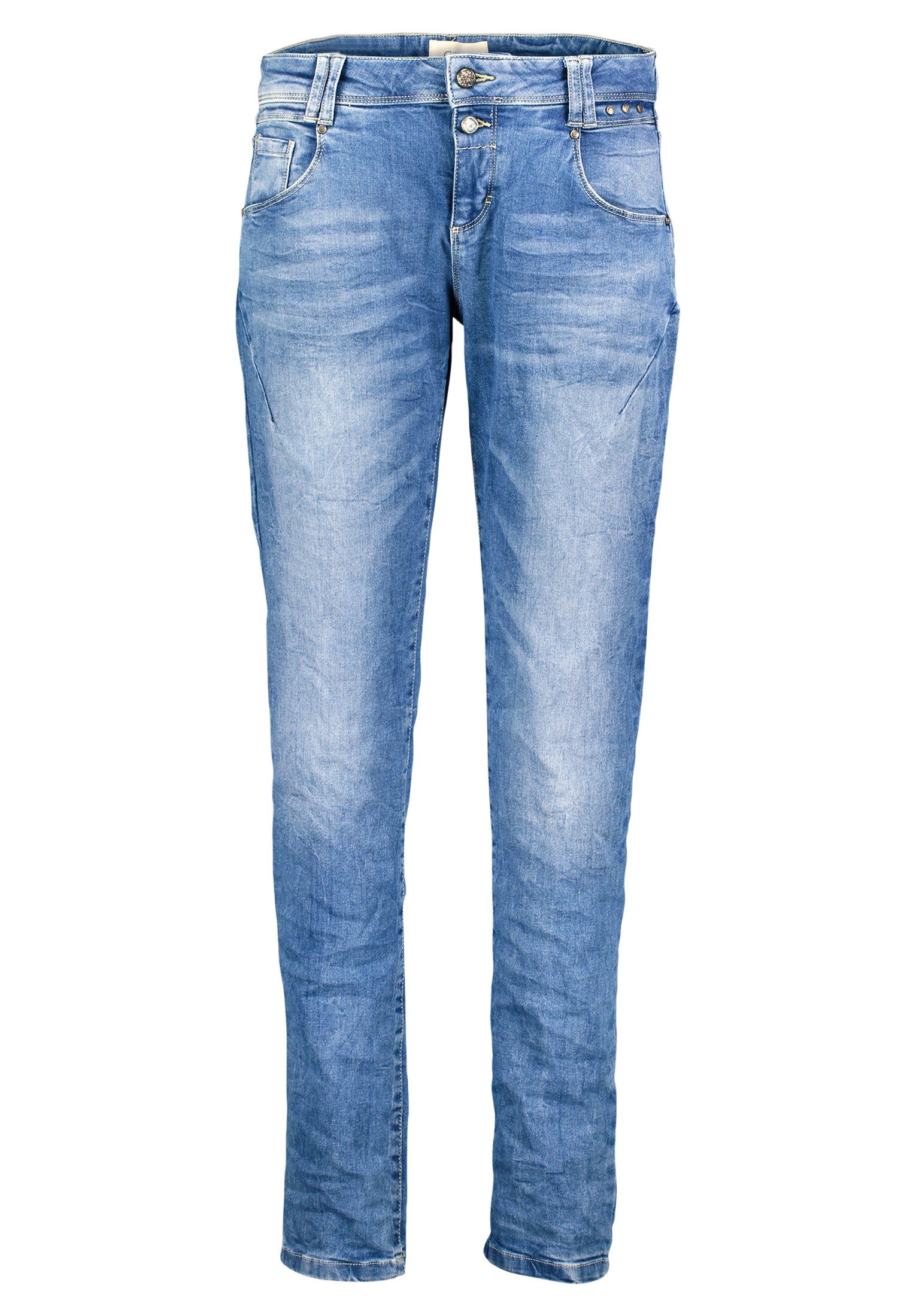 Cartoon Boyfriend-Jeans Damen mit Reißverschluss