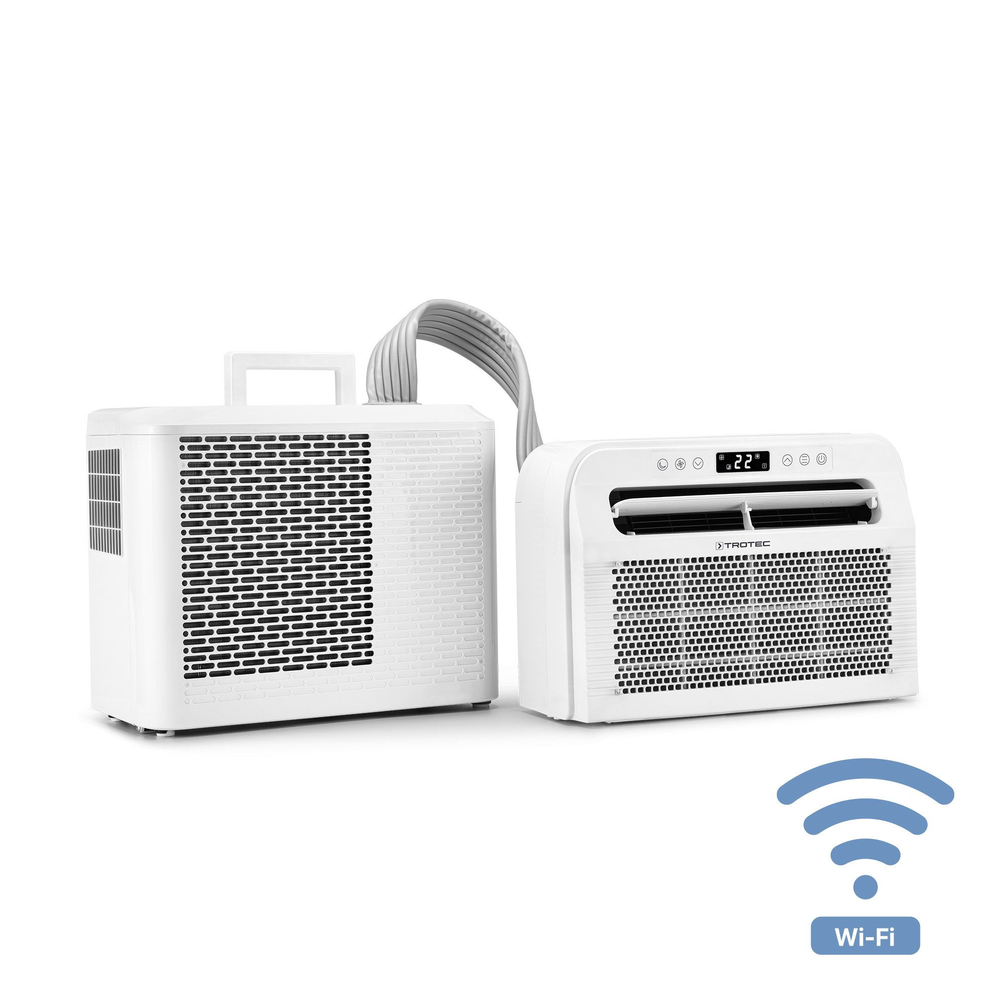 TROTEC Split-Klimagerät Camping Klimagerät mit Heizfunktion PAC-C 1500 SH WiFi, Portable Klimaanlage für Wohnwagen und Wohnmobile.