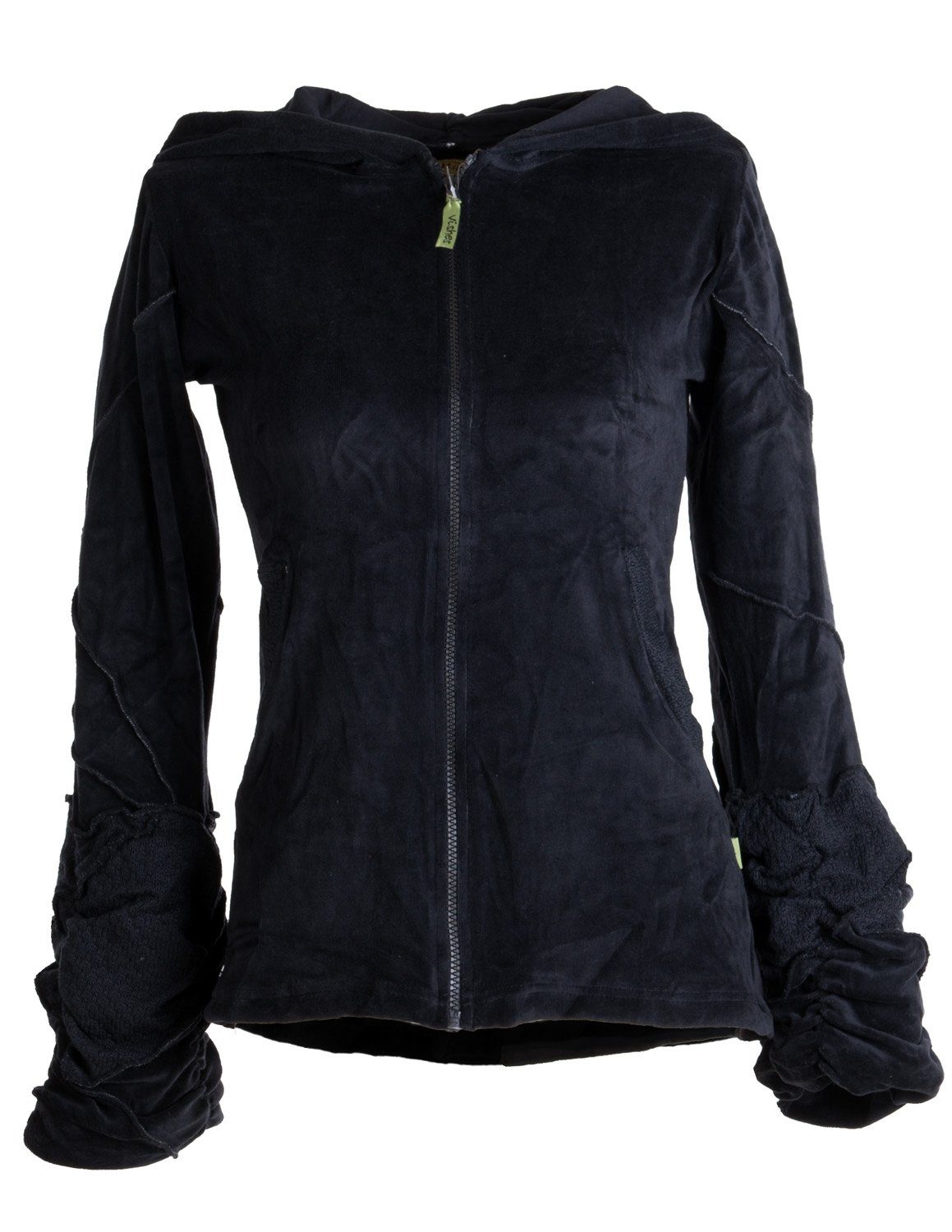 Vishes Sommerjacke Samtjacke Hoodie Elfenjacke Cardigan, Ethno, Hippie, Goa Style