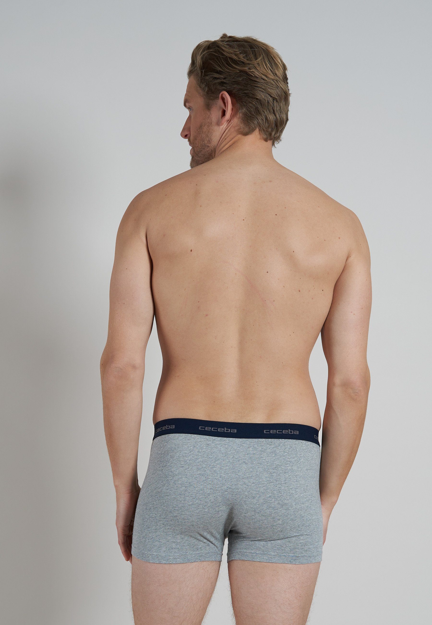 CECEBA Boxershorts CECEBA Herren Pants blau uni 6er Pack (6-St)