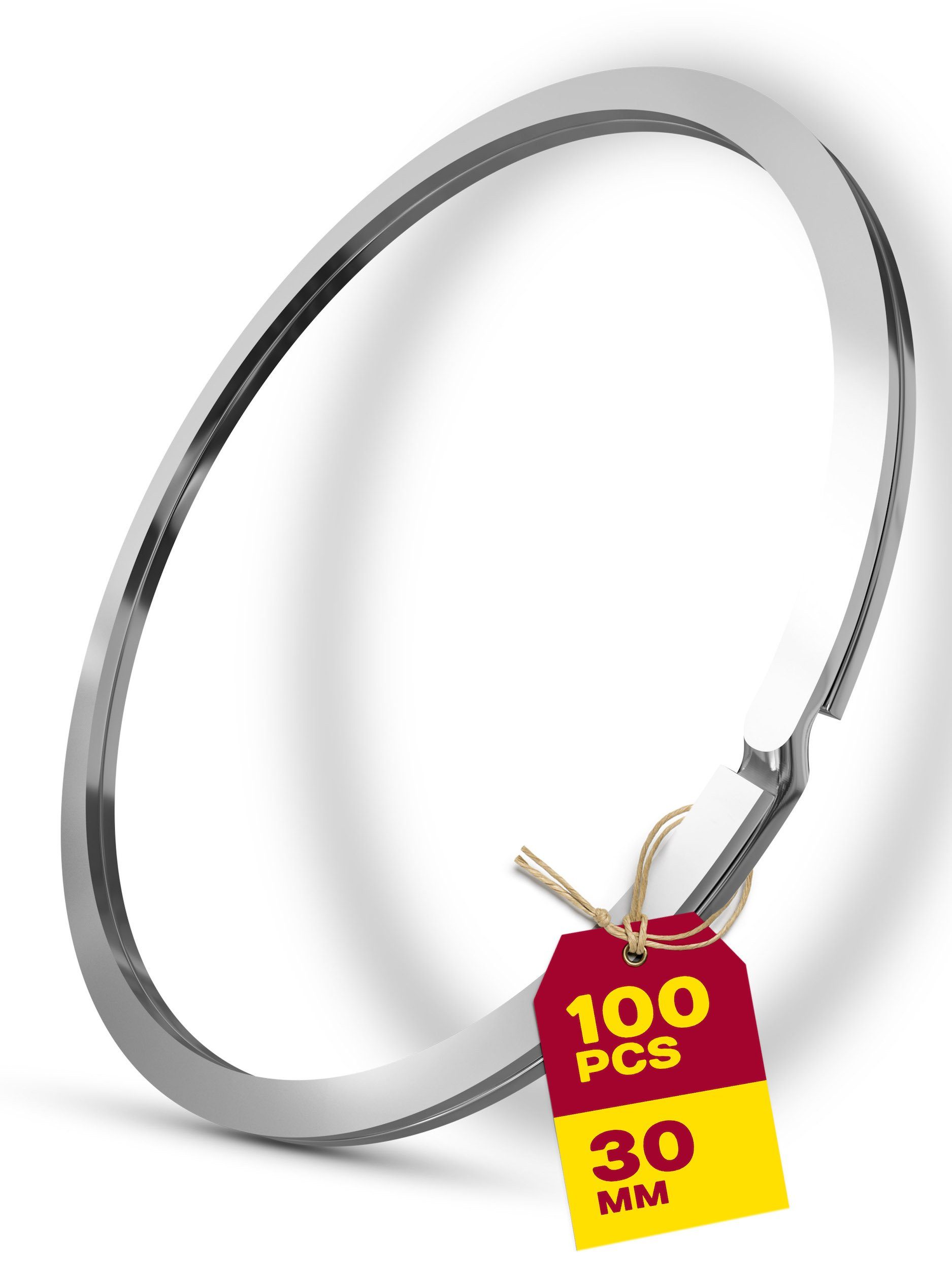 Flach 100-tlg), Praknu 30mm 100 - Schlüsselanhänger 30mm für Ringe Vernickelt Federstahl Gehärtet (Set, Schlüsselanhänger Set Schlüsselringe