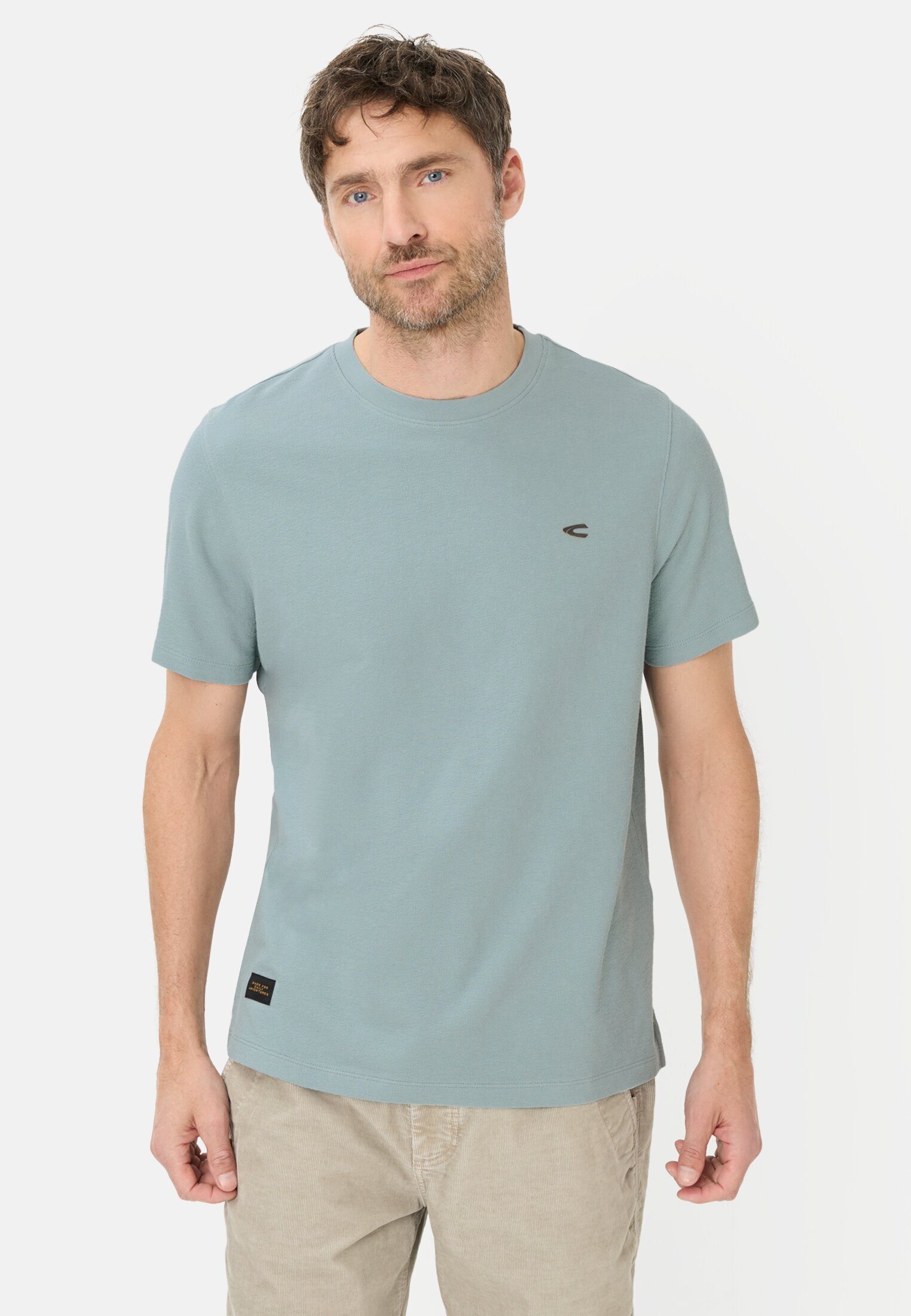 camel active T-Shirt T-Shirt aus reiner Baumwolle Kurzarm
