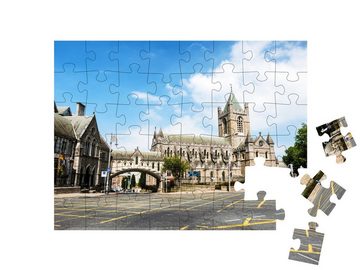 puzzleYOU Puzzle Alte Christ Church Cathedral in Dublin, Irland, 48 Puzzleteile, puzzleYOU-Kollektionen Dublin, Europäische Städte