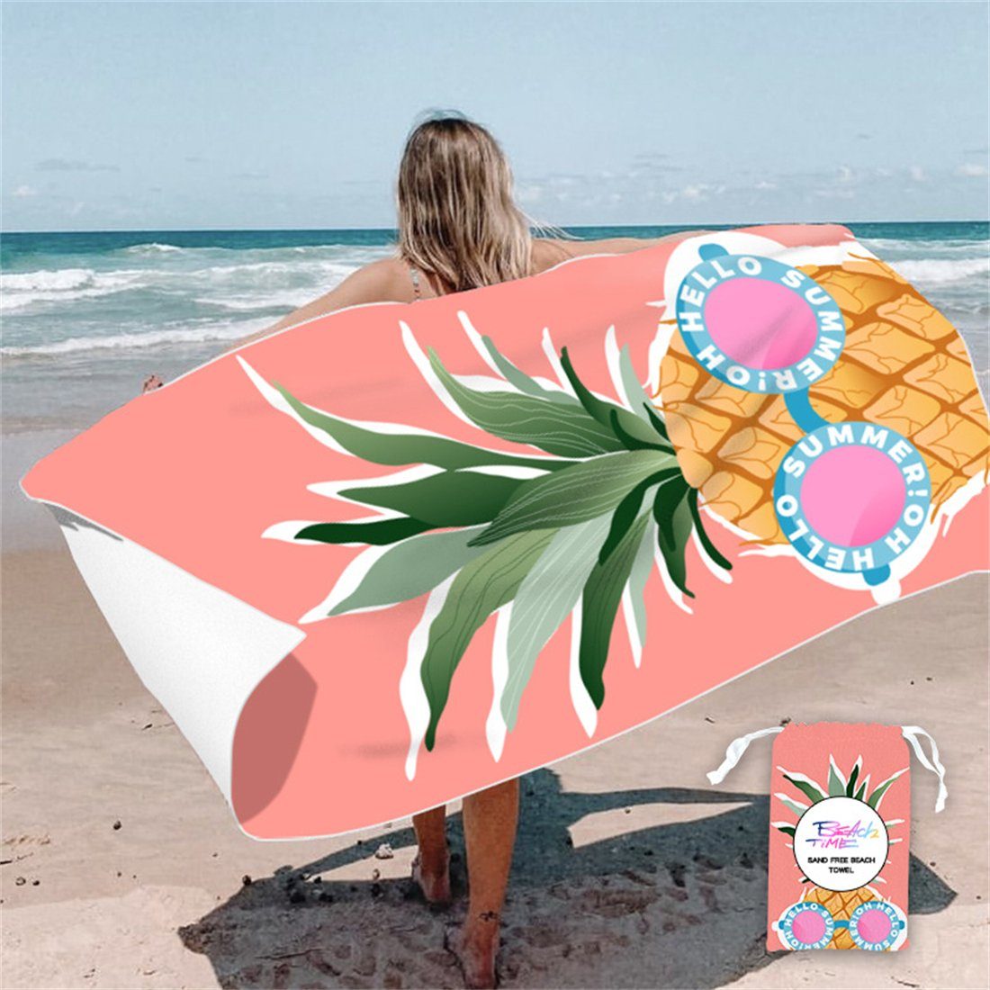 YOOdy~ Strandtücher Strandtuch,strandhandtuch (1-St), 80 x 160 cm,schnell trocknet Ananas Reisen