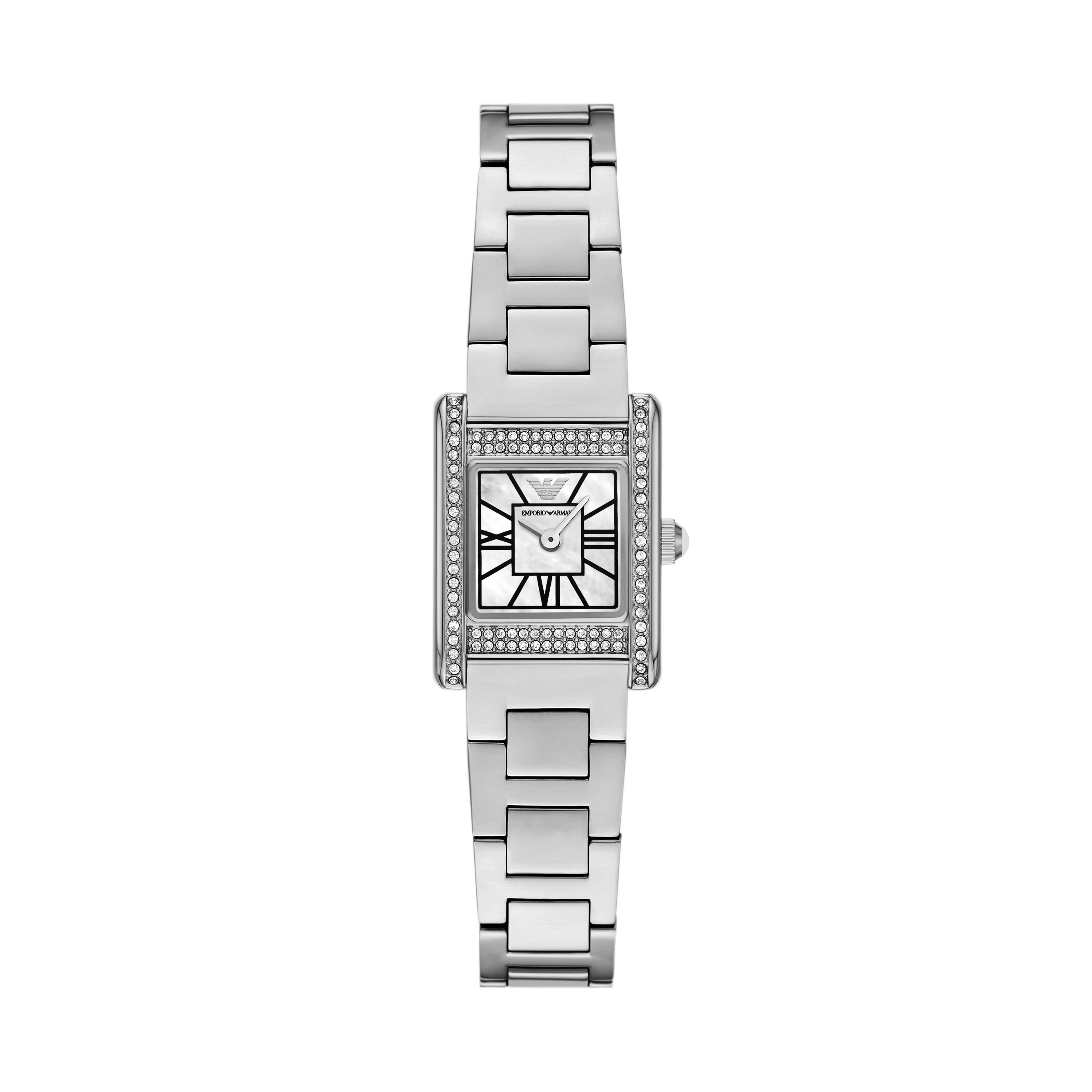 Emporio Armani Quarzuhr AR11794, Armbanduhr, Damenuhr, Edelstahlarmband, analog, Glassteine