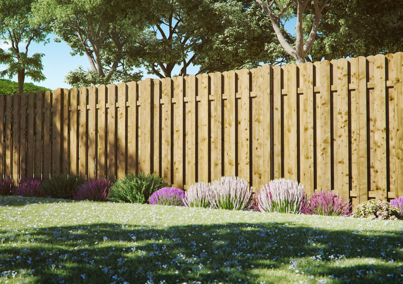 Thumbnail - Tetzner & Jentzsch Bohlenzaun Los Angeles 4, (Set), 6 Elemente, LxH: 1143x180 cm