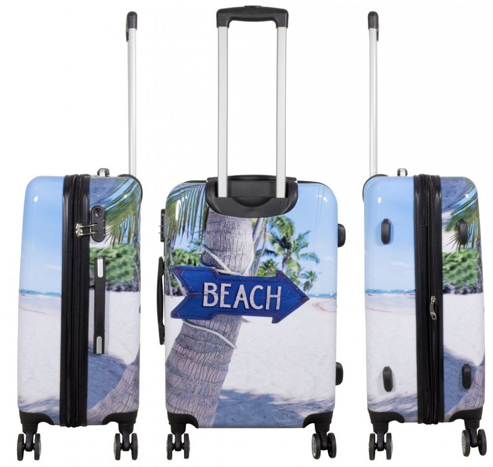 MONOPOL® Kofferset Kofferset 3tlg Reisekoffer Polycarbonat Hartschale Beach