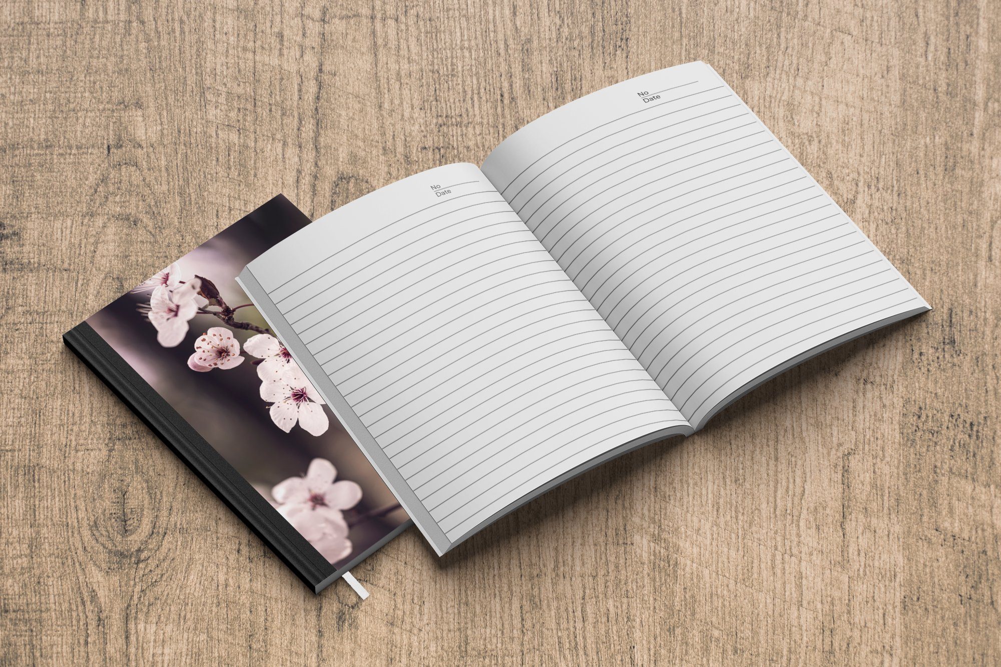 Notizbuch Blumen - - Tagebuch, Notizheft, Merkzettel, MuchoWow Seiten, - Journal, Pflanze - Blüte, Haushaltsbuch Weiß A5, 98 Natur