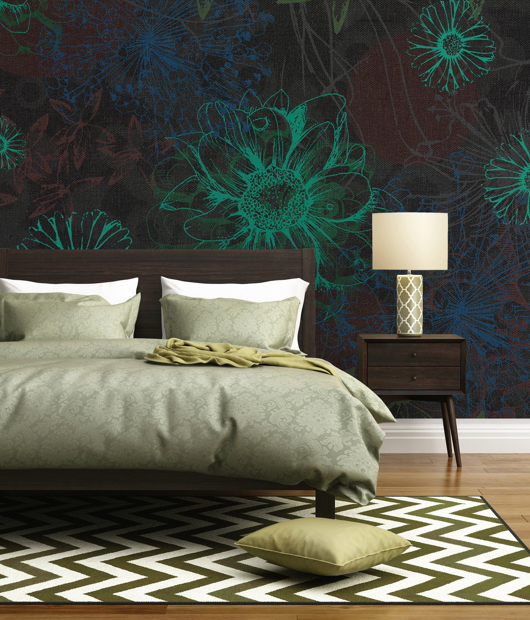 Architects Paper Fototapete Atelier 47 Flower Artwork 2, glatt, floral, (4 St), Vlies, Wand, Schräge, Decke