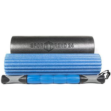 Sporttrend 24 Massagerolle 3 in 1 Faszienrollen Set + Rolle 30cm, Massagerolle Yogarolle Pilatesrolle Schaumstoffrolle Bindegewebsrolle