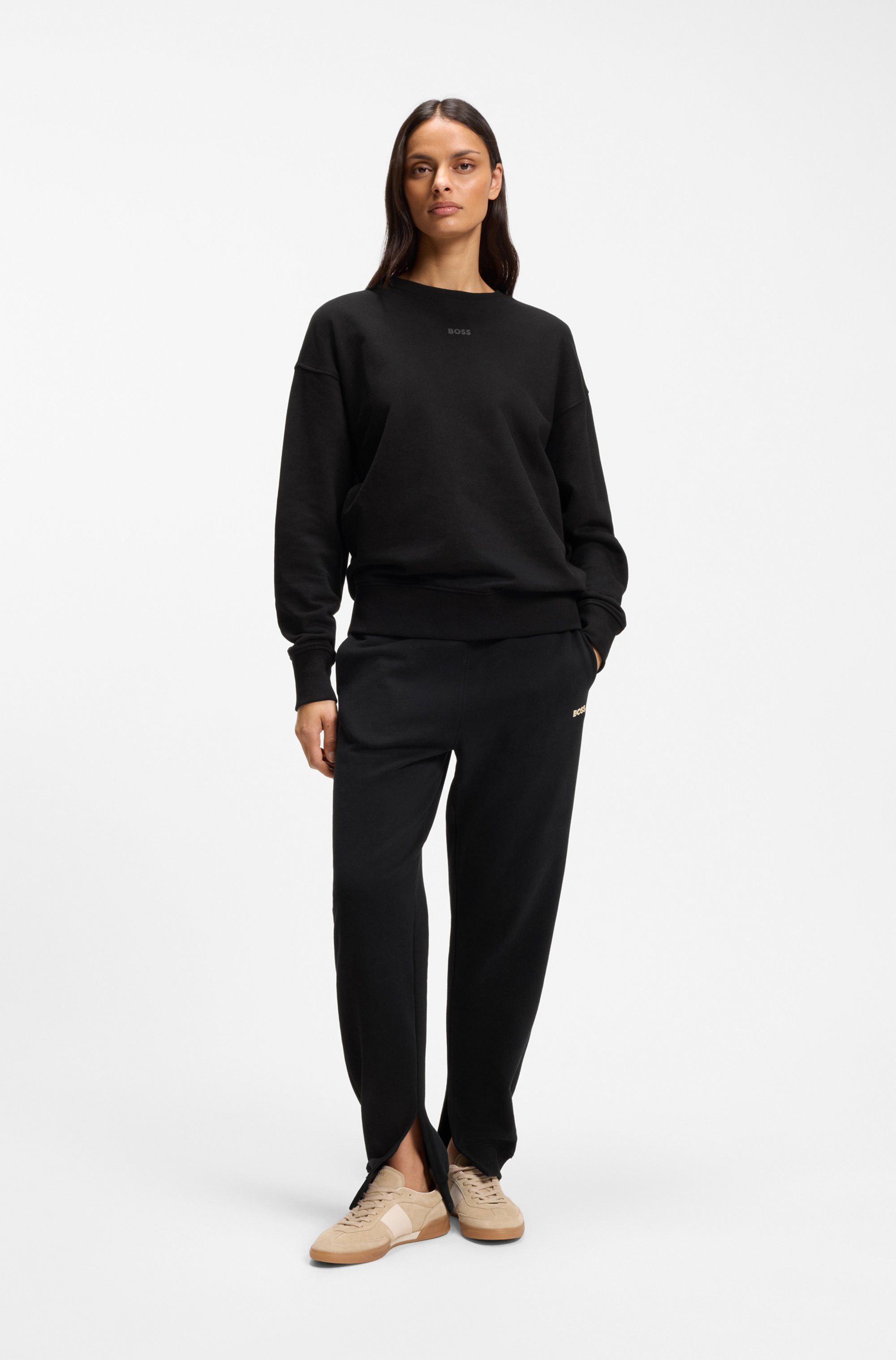 BOSS ORANGE Sweatshirt Eteia Premium Damenmode oversized, Rundhals, mit BOSS Logo