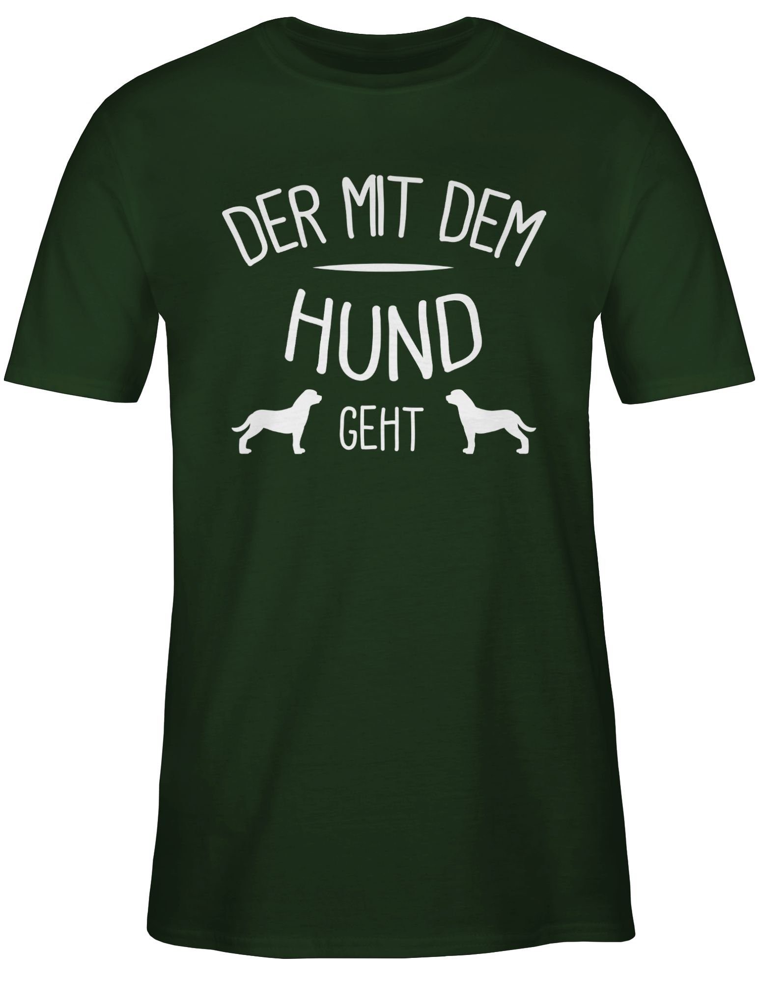 T-Shirt Der mit dem Hund geht weiß