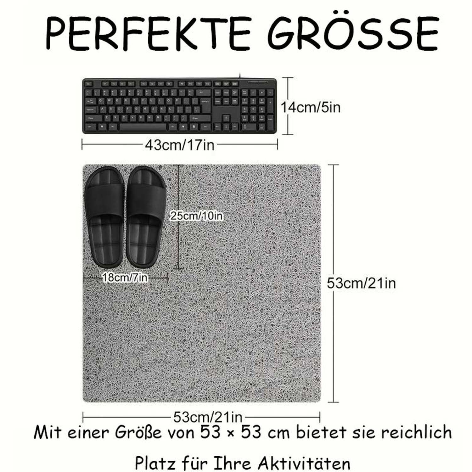 Zyronn Duschmatte rutschfest 53x53 cm Badewannenmatte Badematte Höhe 10 mm – Bild 2 von 5