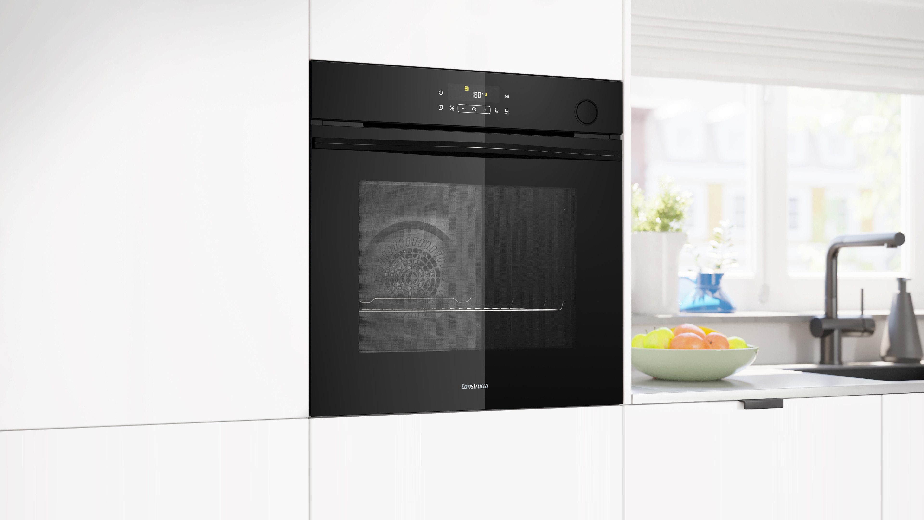 Constructa Einbaubackofen CF4A28063, mit Teleskopauszug nachrüstbar
