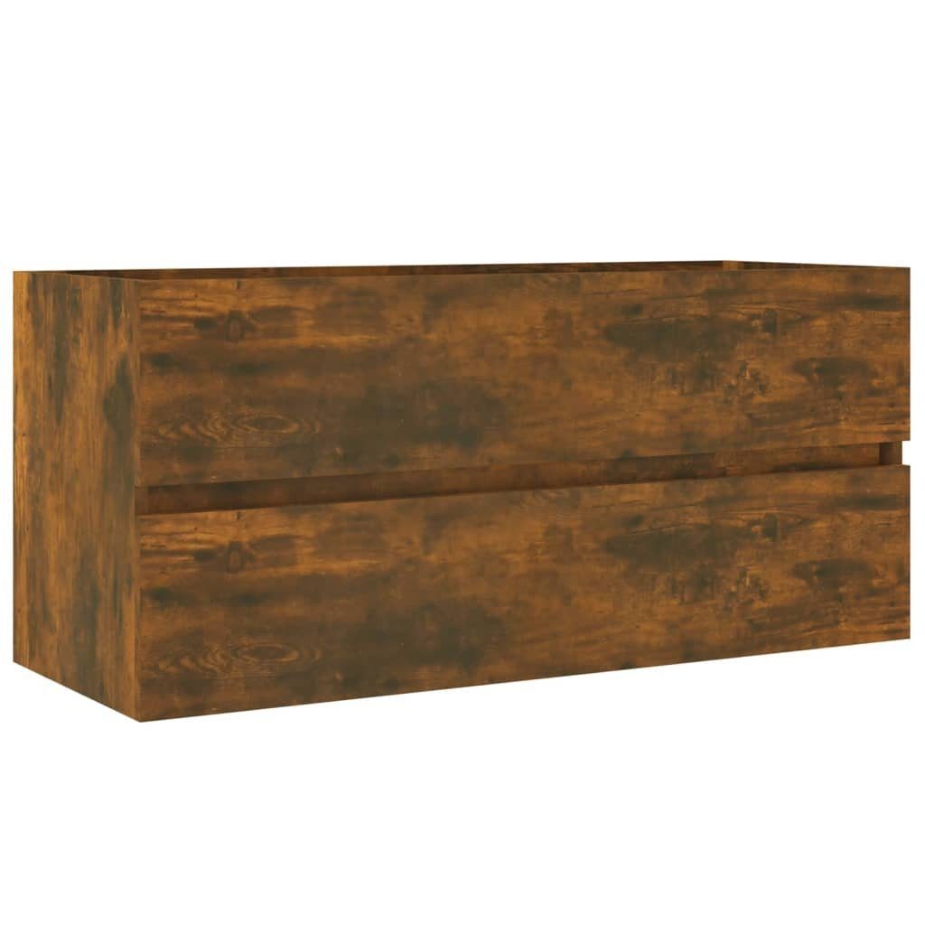 vidaXL Badezimmer-Set Waschbeckenschrank Räuchereiche 100x38,5x45 cm Holzwerkstoff, (1-St)