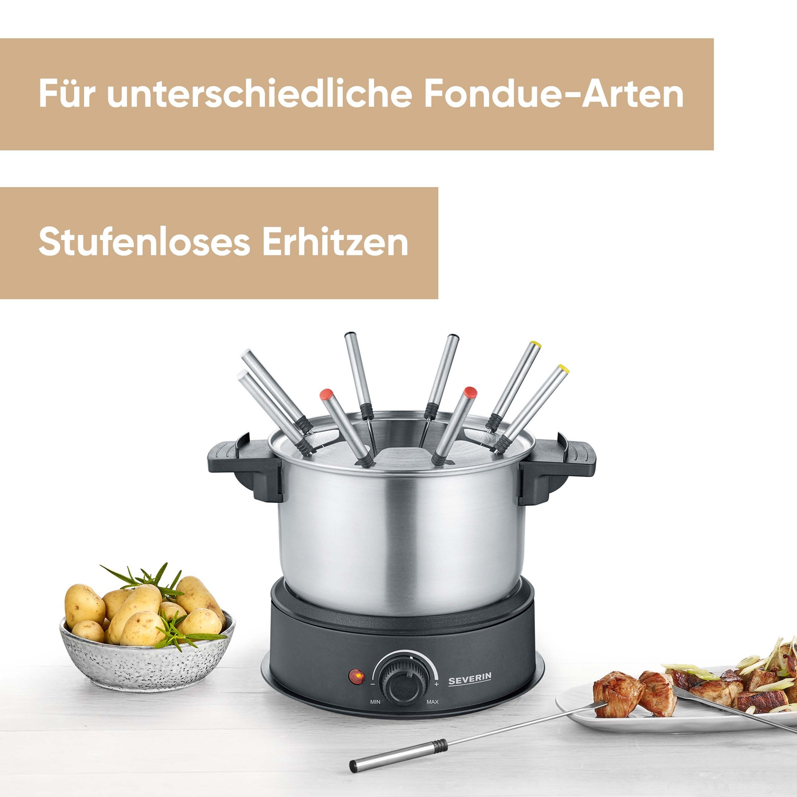 Severin Elektro-Fondue FO2470, 4 Fonduegabeln, 1,4 l