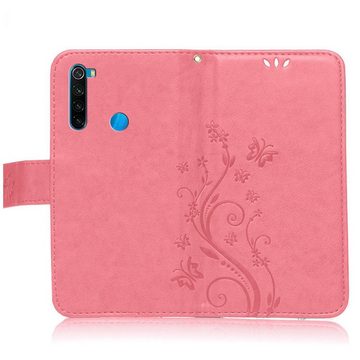 Numerva Handyhülle Bookstyle Flower für Xiaomi Redmi Note 8T, Handy Tasche Schutzhülle Klapphülle Flip Cover mit Blumenmuster