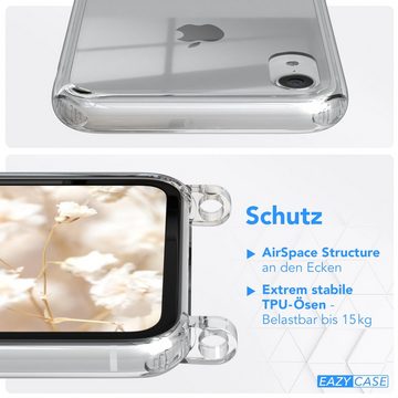 EAZY CASE Handykette Boho Umhängeband für Apple iPhone XR 6,1 Zoll, Backcover Handyhülle zum Umhängen Ersatzkordel Handy Tasche Hellblau