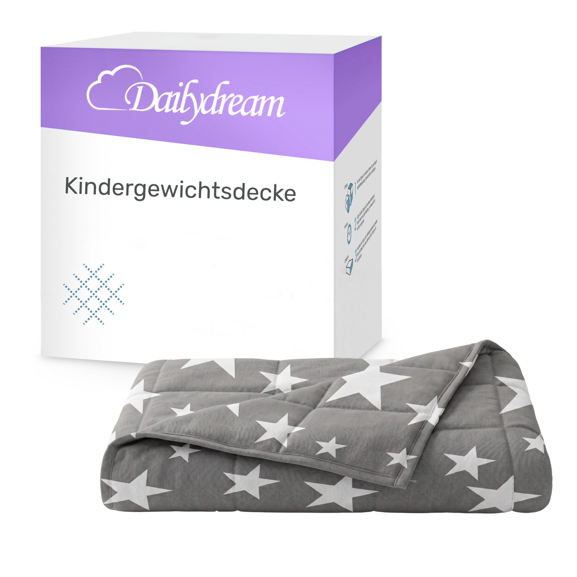 Dailydream Gewichtsdecke für Kinder, beschwerte Decke, Baumwolle oder Fleece, Füllung: Glasperlen, Gleichmäßige Gewichtsverteilung, doppelte Nähte, Handwäsche möglich