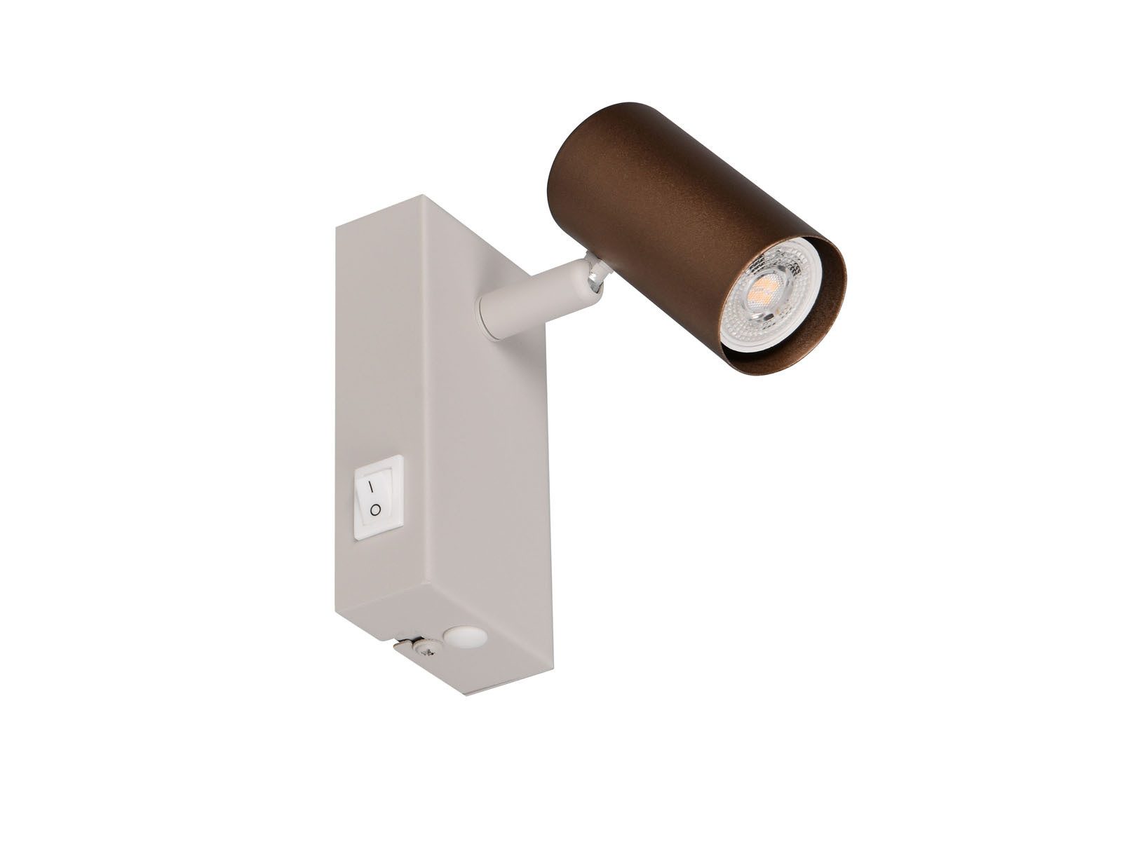 Reality Leuchten LED Wandstrahler mit Schalter, Spot schwenkbar Breite 6cm, Leuchtmittel dimmbar, LED wechselbar, Warmweiß, Wandspot innen mit GU10 Leuchtmittel