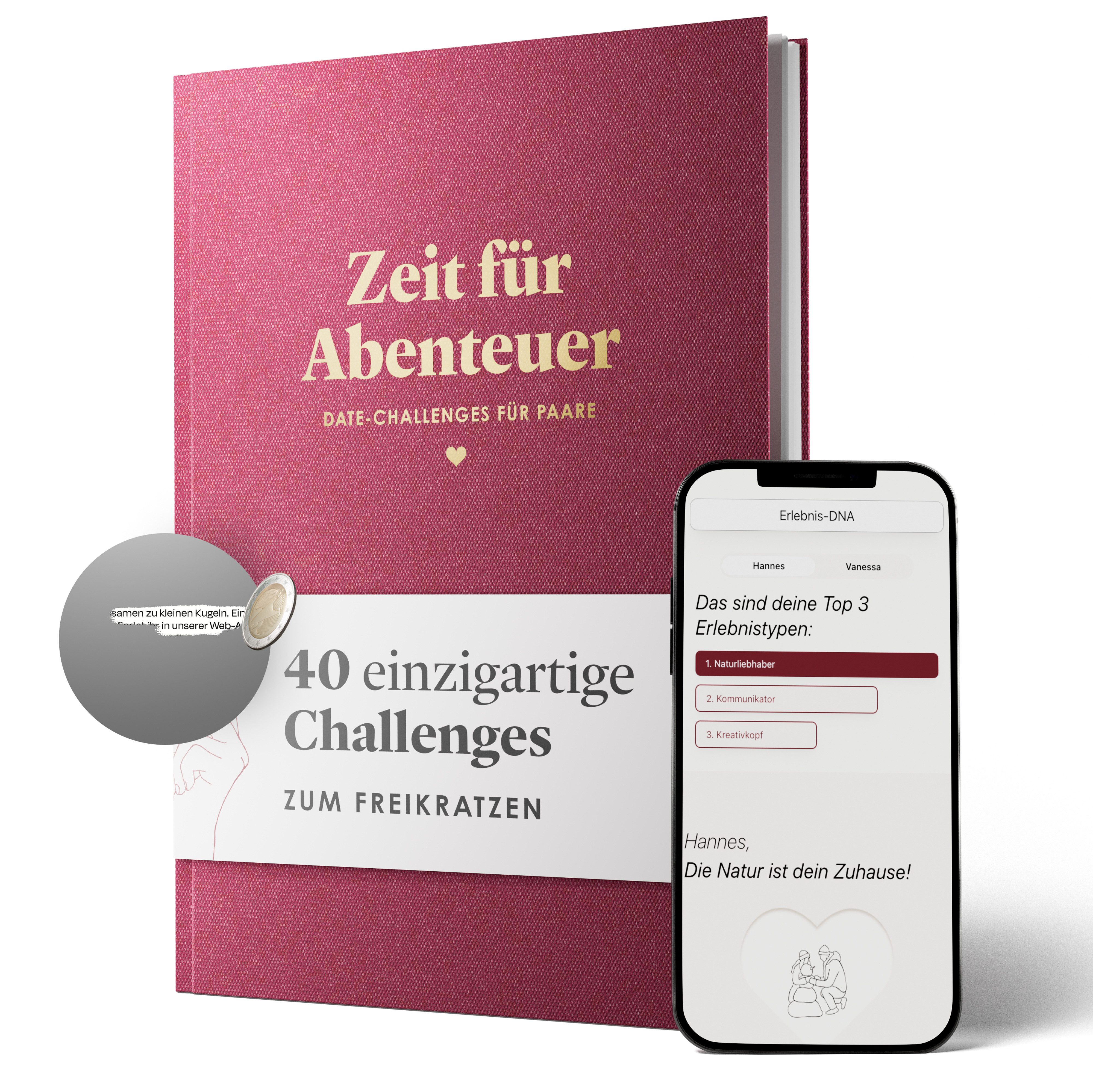 Time Treasures Hörbuch Date Challenge Buch für Paare: Zeit für Abenteuer, (Romantisches Geschenk zum Valentinstag, mit Web-App und digitalen Inhalten), Valentinstagsgeschenk