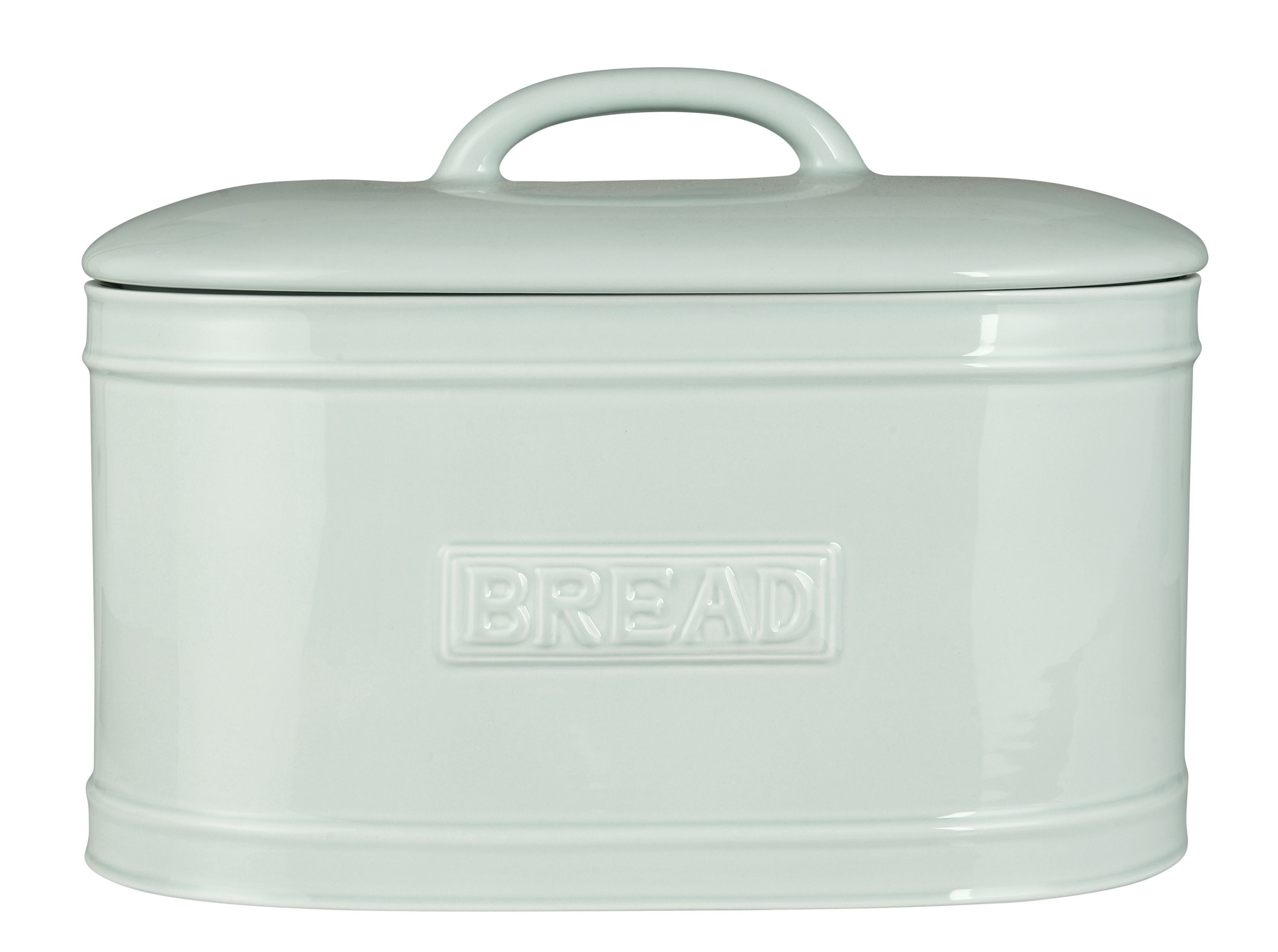 Ib Laursen Brotkasten Ib Laursen - Brotkasten Brotbox Brottopf Keramik Hellblau Oval Retro