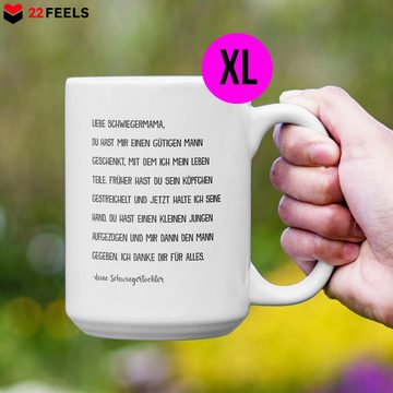 22Feels Tasse Schwiegermama Geschenk von Schwiegertochter Schwiegermutter Hochzeit, Keramik, XL, Made In Germany, Spülmaschinenfest