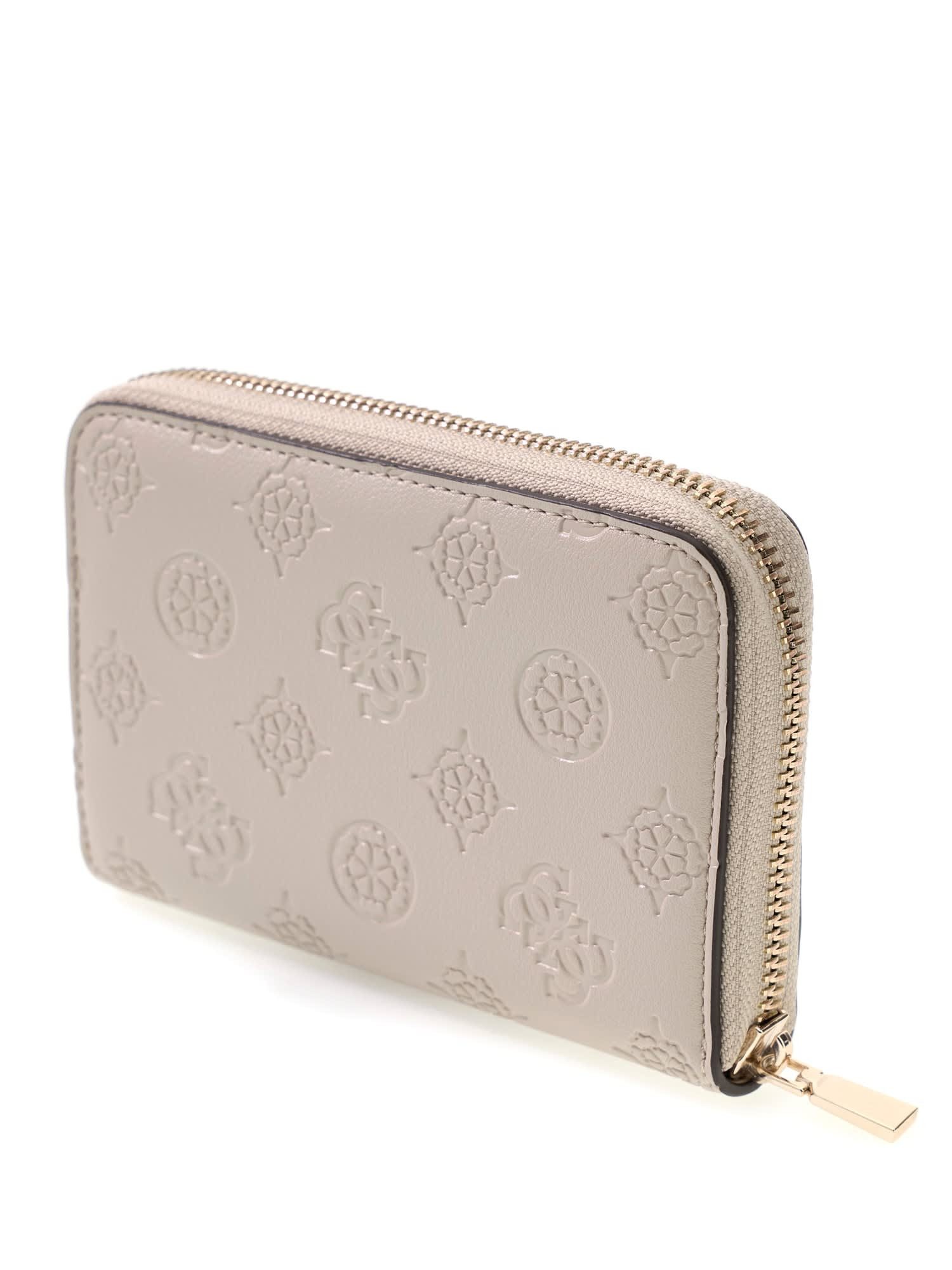 Guess Geldbörse CARMELLA SLG MEDIUM ZIP AROUND, Damen Portemonnaie, Geldbeutel mit Reißverschluss-Münzfach – Bild 4 von 4