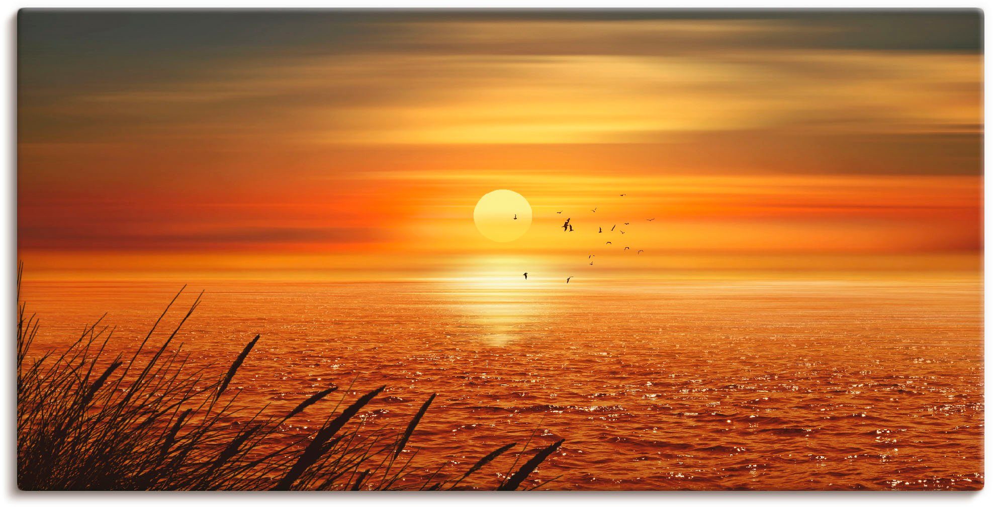 Artland Wandbild Sonnenuntergang über dem Meer, Sonnenaufgang & -untergang (1 St), als Leinwandbild, Poster in verschied. Größen