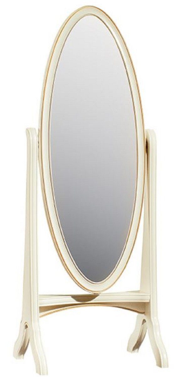 Casa Padrino Barockspiegel Luxus Barock Standspiegel Creme / Gold 65 x 46 x H. 175 cm - Schlafzimmer Deko Accessoires