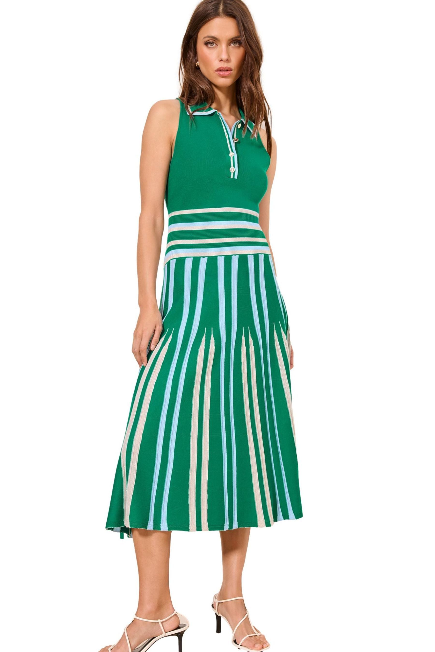 LIPSY Midikleid Lipsy gestreiftes Neckholder-Midikleid, Kurzgröße (1-tlg)