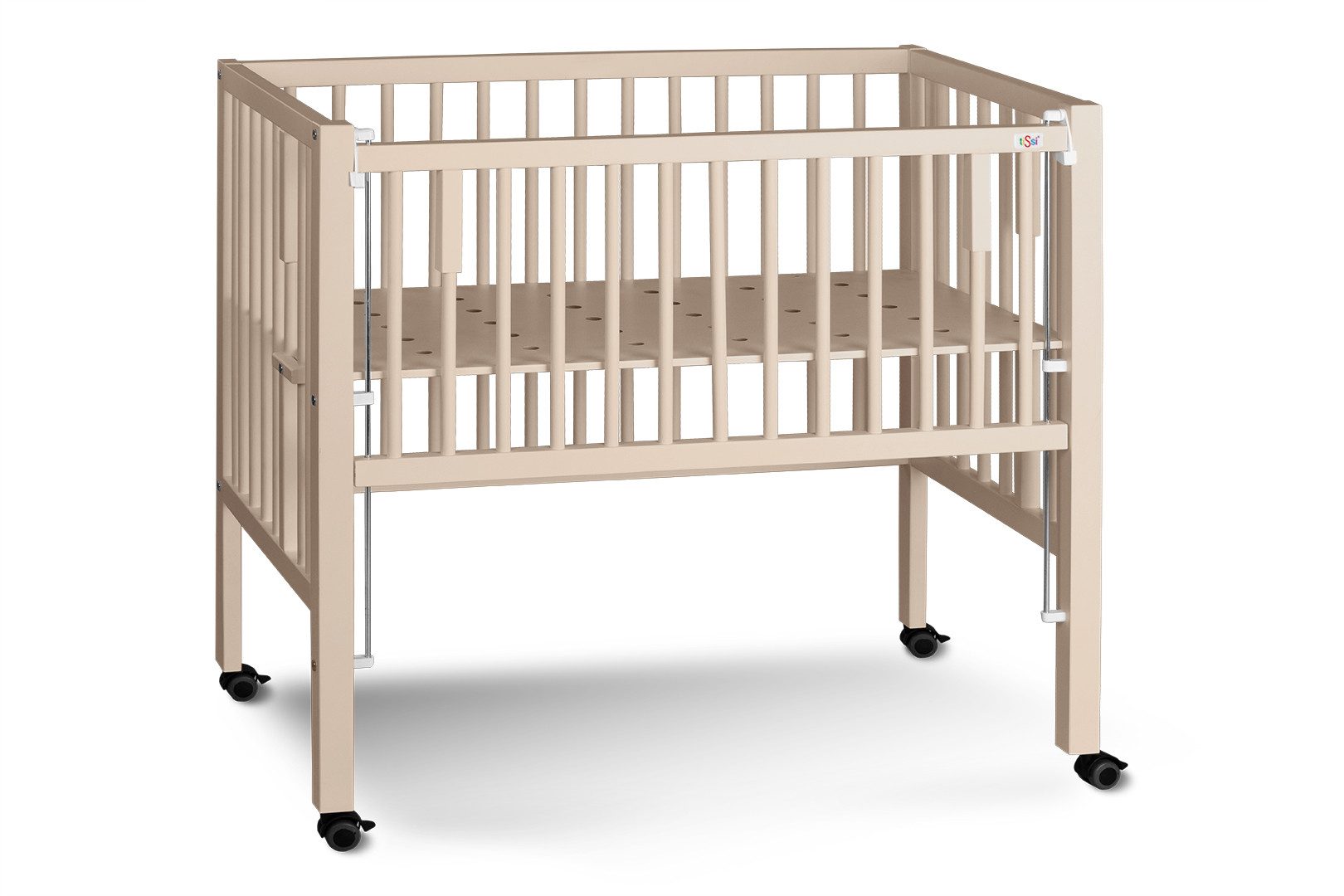 tiSsi® Beistellbett Anstell- / Beistellbett MAXI Boxspring Buche massiv 90x50 cm, Geeignet für Boxspringbetten