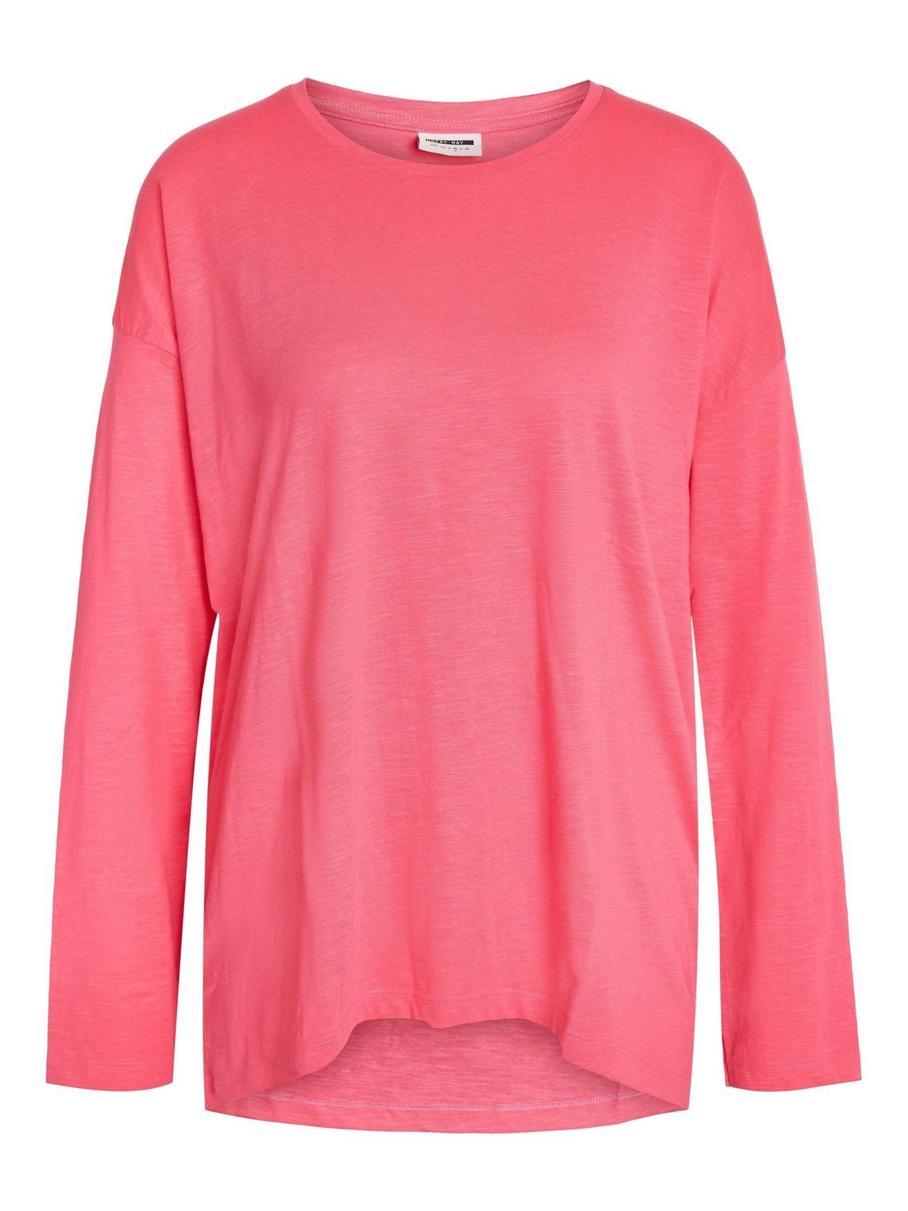 Noisy may Longpullover Lockeres Langarm Basic Shirt NMMATHILDE 5439 in Rosa