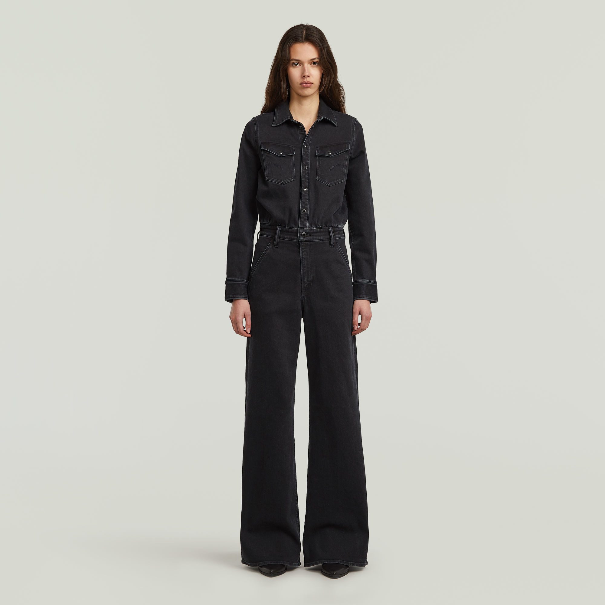 G-STAR Overall Western Wide Leg Jumpsuit l\s wmn