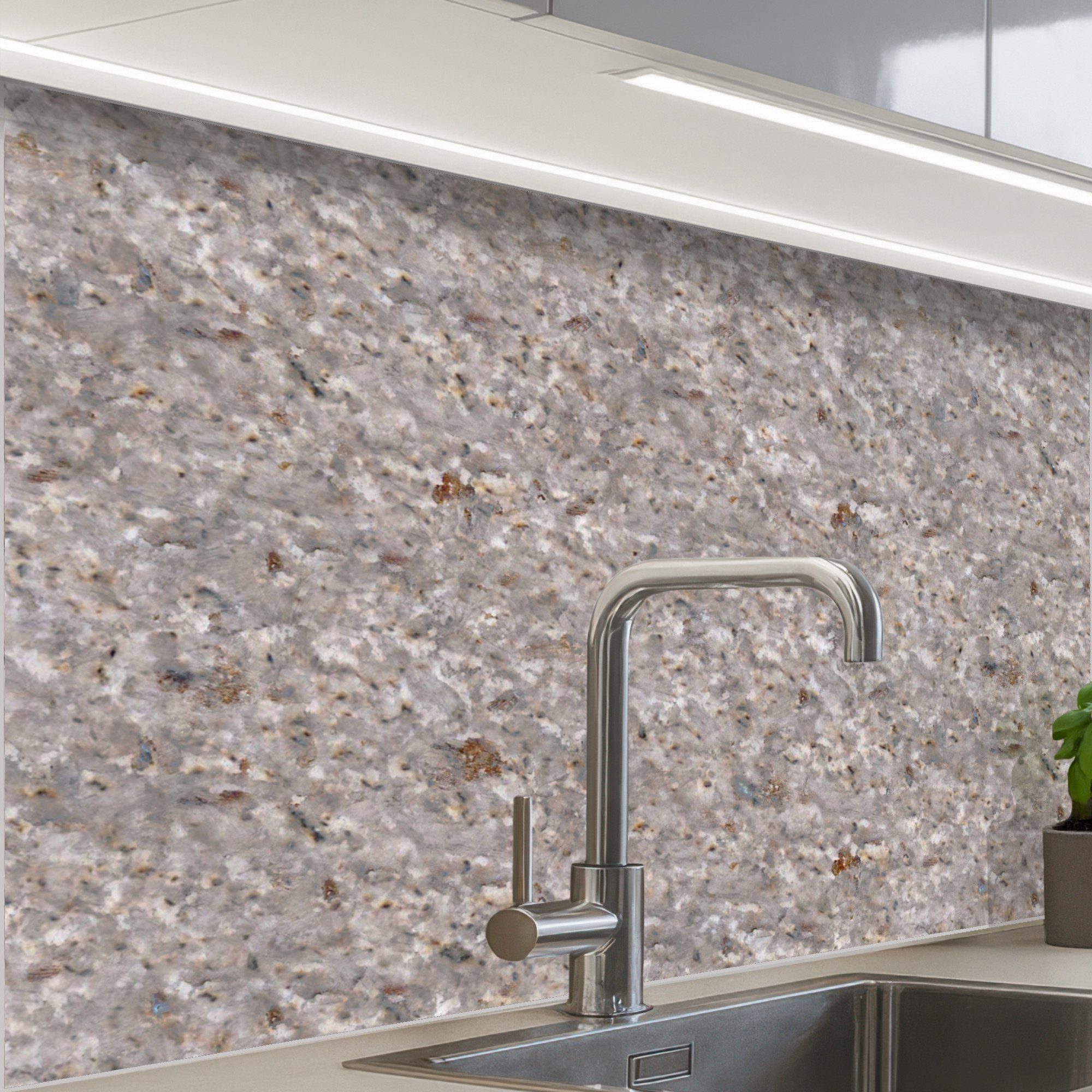 KitchenYeah Küchenrückwand selbstklebend Hell - Grau - Textur, (1-tlg), Spritzschutz, Küche, Rückwand, Küchenwand, Küchenfront, 80x60 cm