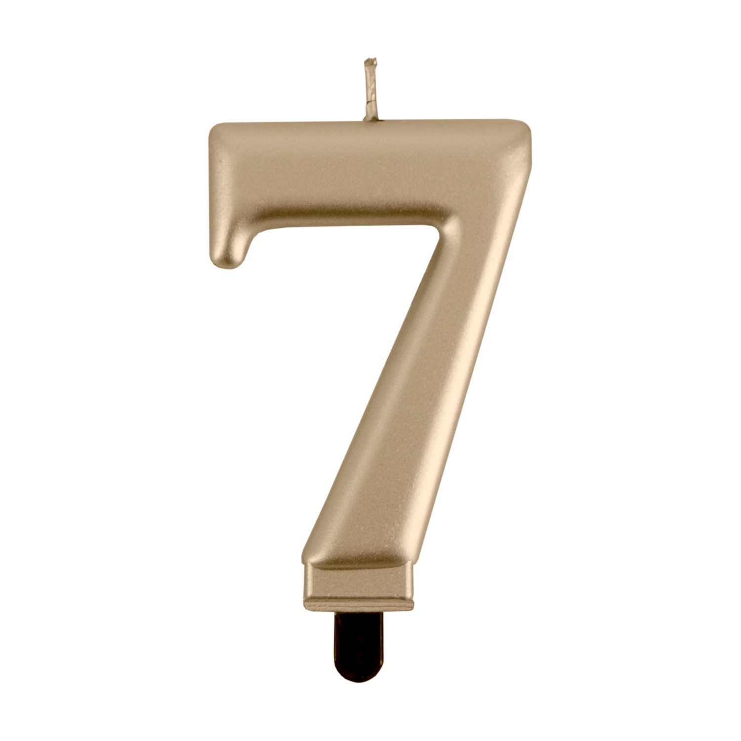 Party Factory Geburtstagskerze Geburtstags-Kerzen metallic gold Nr. 7 – elegante Zahl-Kerze