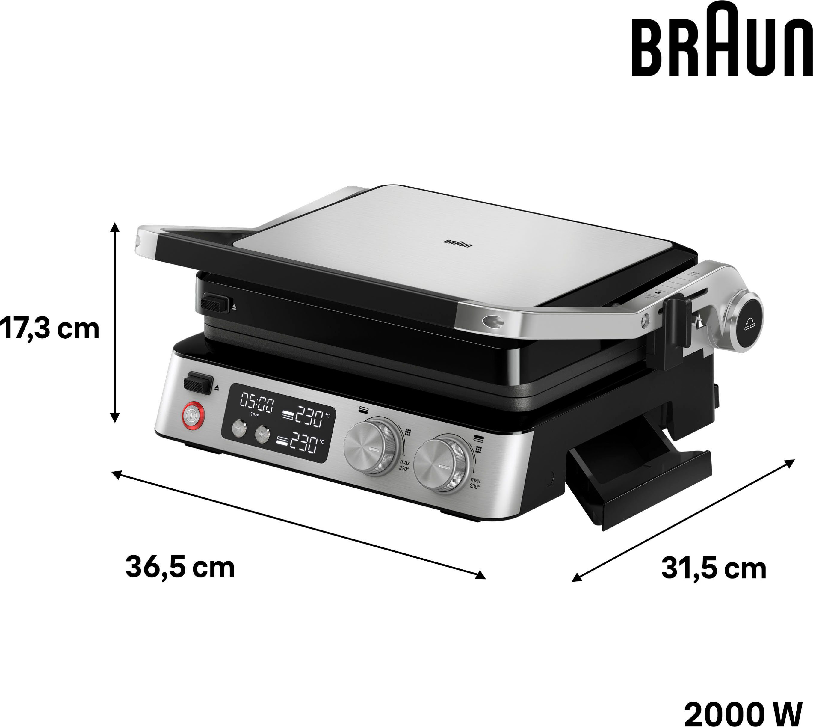 7040 7 W Kontaktgrill CG Multigrill 2000 Braun silber,