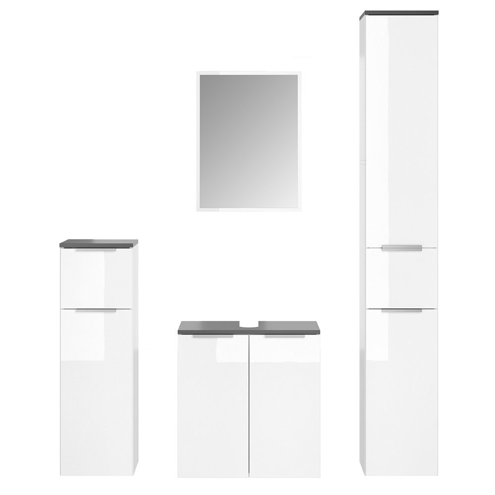 Vicco Badmöbel-Set Otis, Weiß, 4 Teile, günstig online kaufen