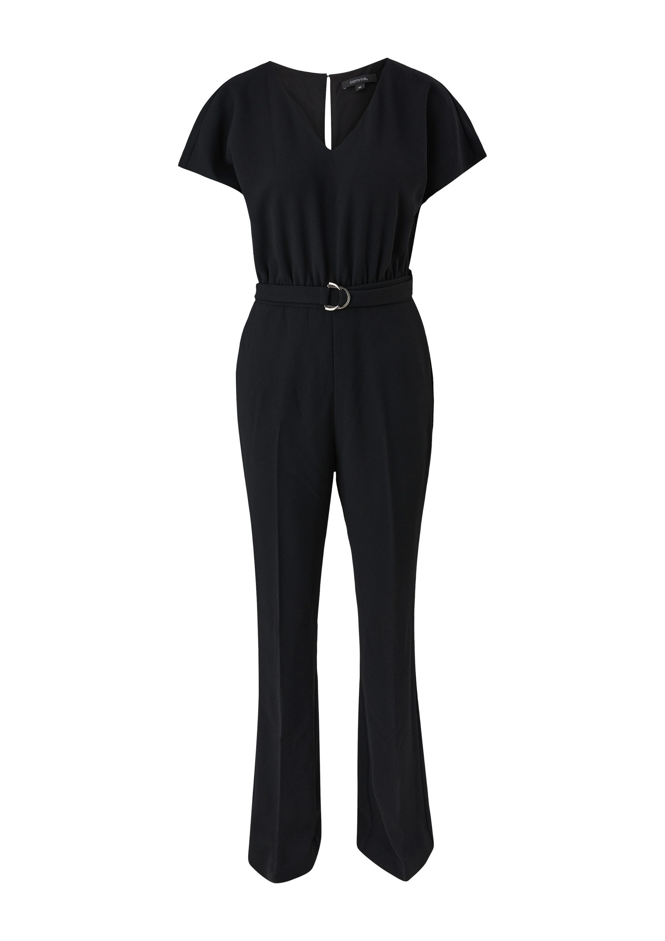 comma Jumpsuit Overall Crêpe-Overall mit Flared Leg günstig online kaufen
